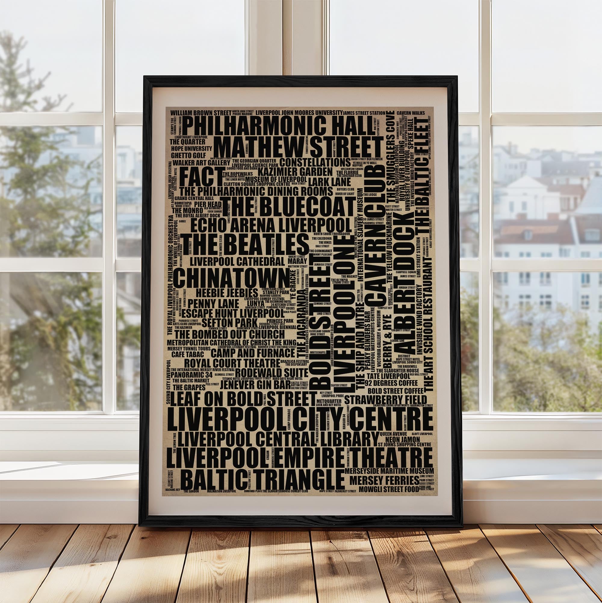 Liverpool City Centre - Premium Typographic Word Cloud Prints, Posters & Gifts