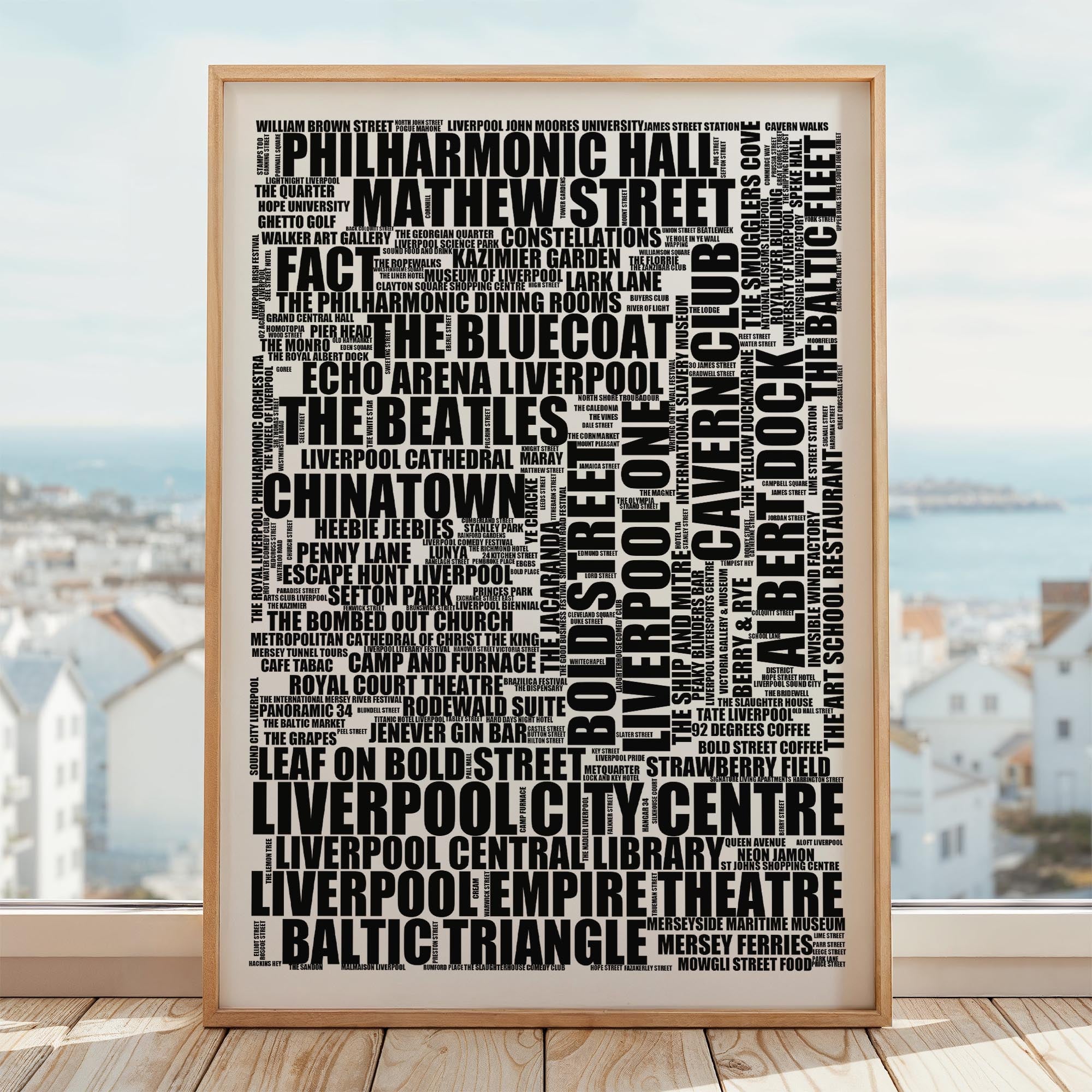 Liverpool City Centre - Premium Typographic Word Cloud Prints, Posters & Gifts