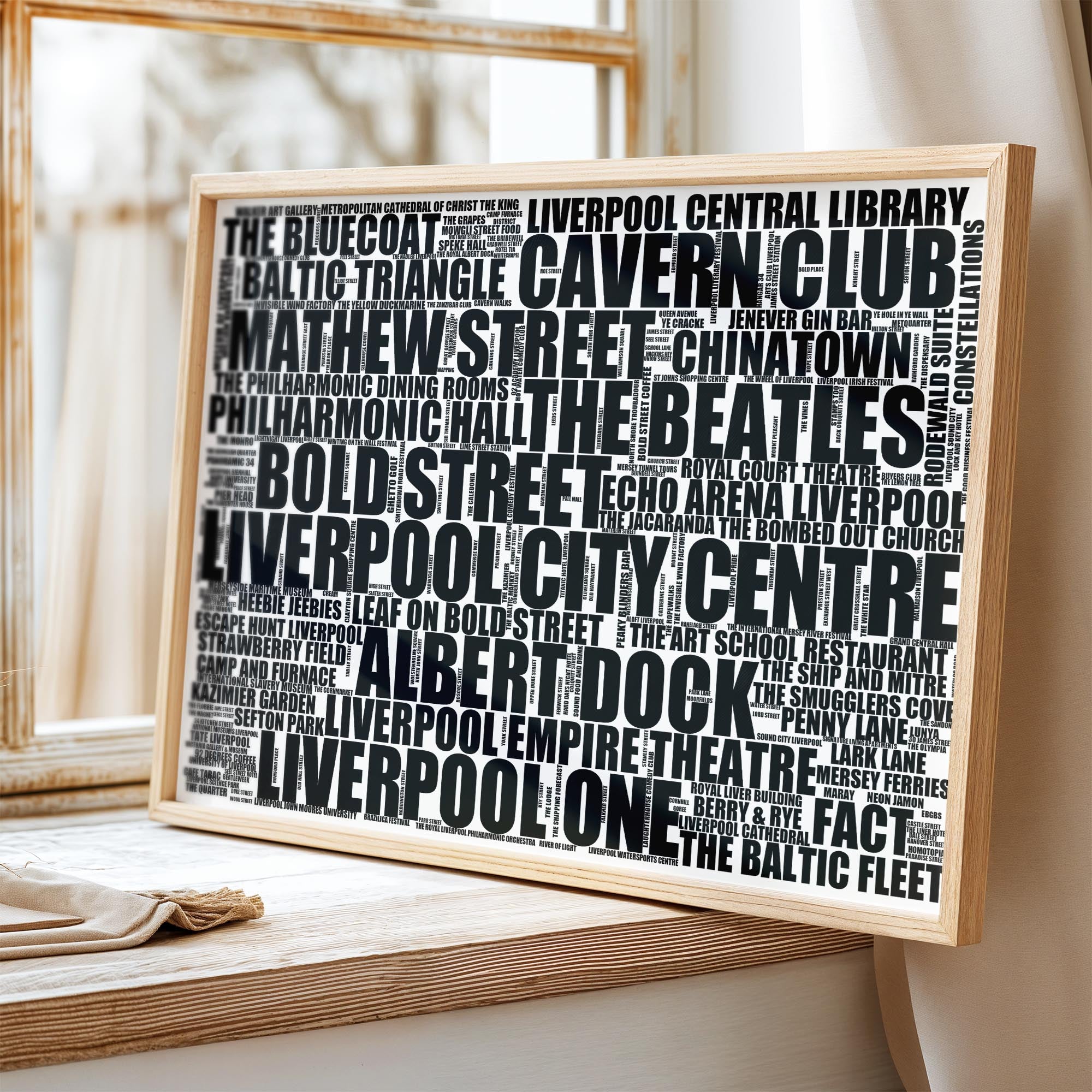 Liverpool City Centre - Premium Typographic Word Cloud Prints, Posters & Gifts