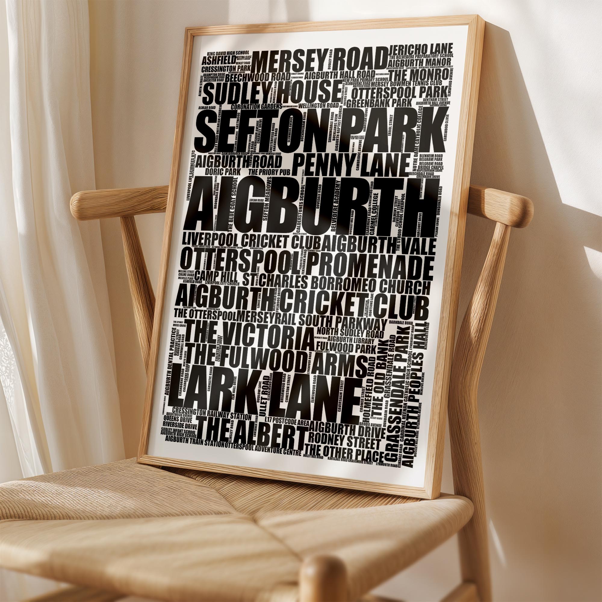 Aigburth - Premium Typographic Word Cloud Prints, Posters & Gifts