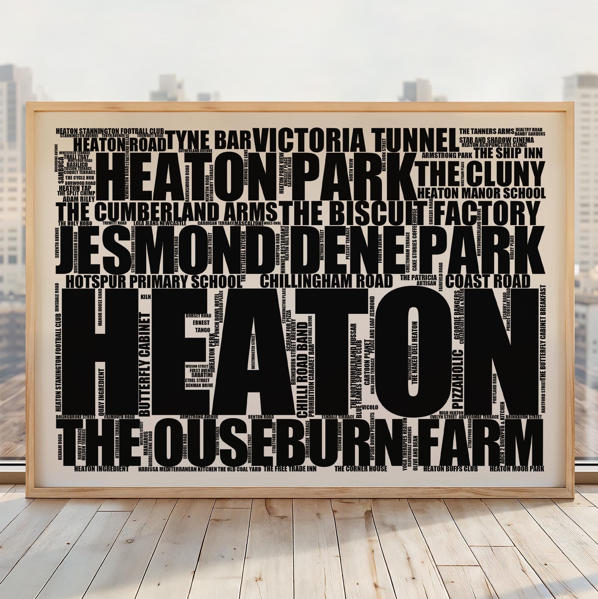 Heaton - Premium Typographic Word Cloud Prints, Posters & Gifts