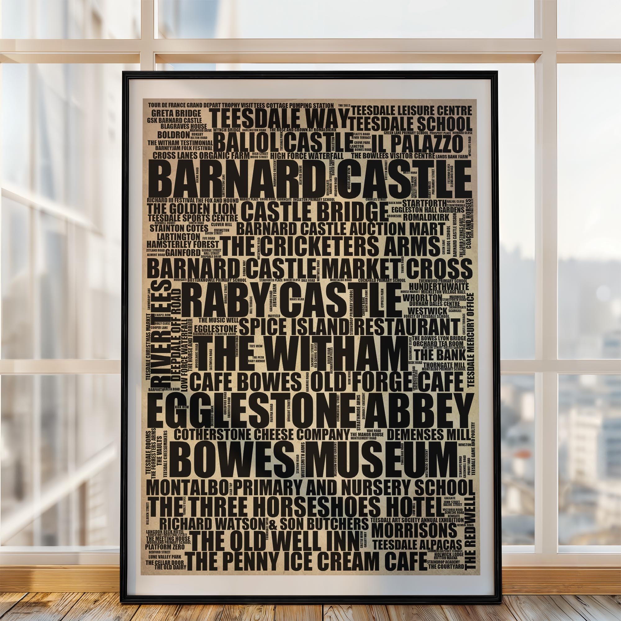 Barnard Castle - Premium Typographic Word Cloud Prints, Posters & Gifts