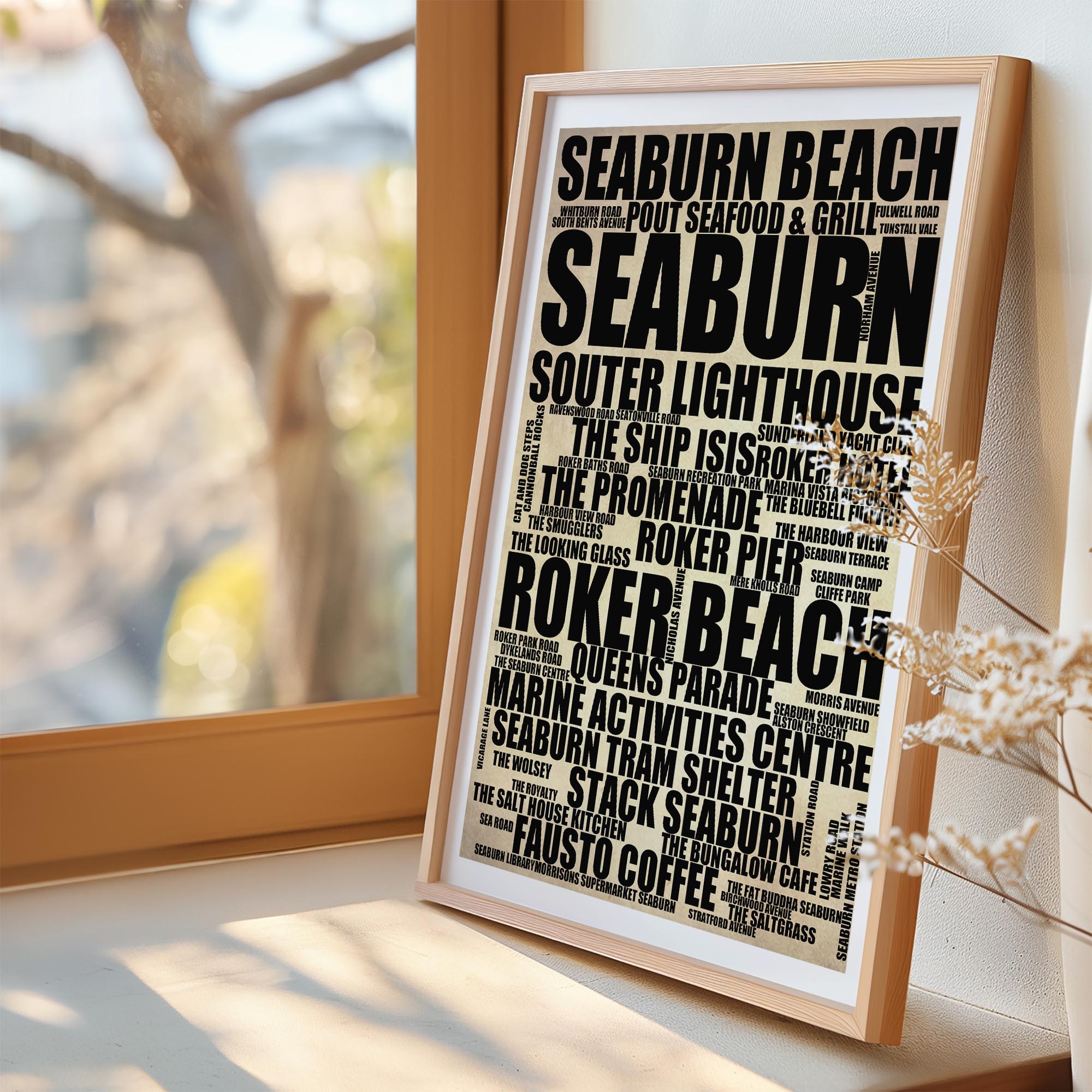 Seaburn - Premium Typographic Word Cloud Prints, Posters & Gifts