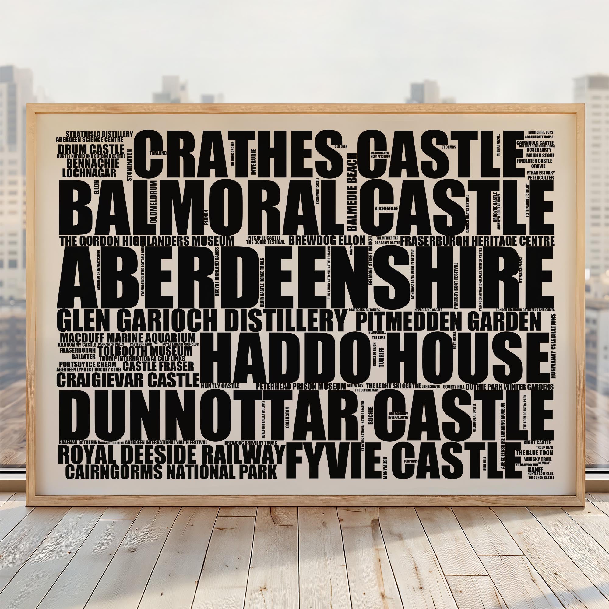 Aberdeenshire - Premium Typographic Word Cloud Prints, Posters & Gifts