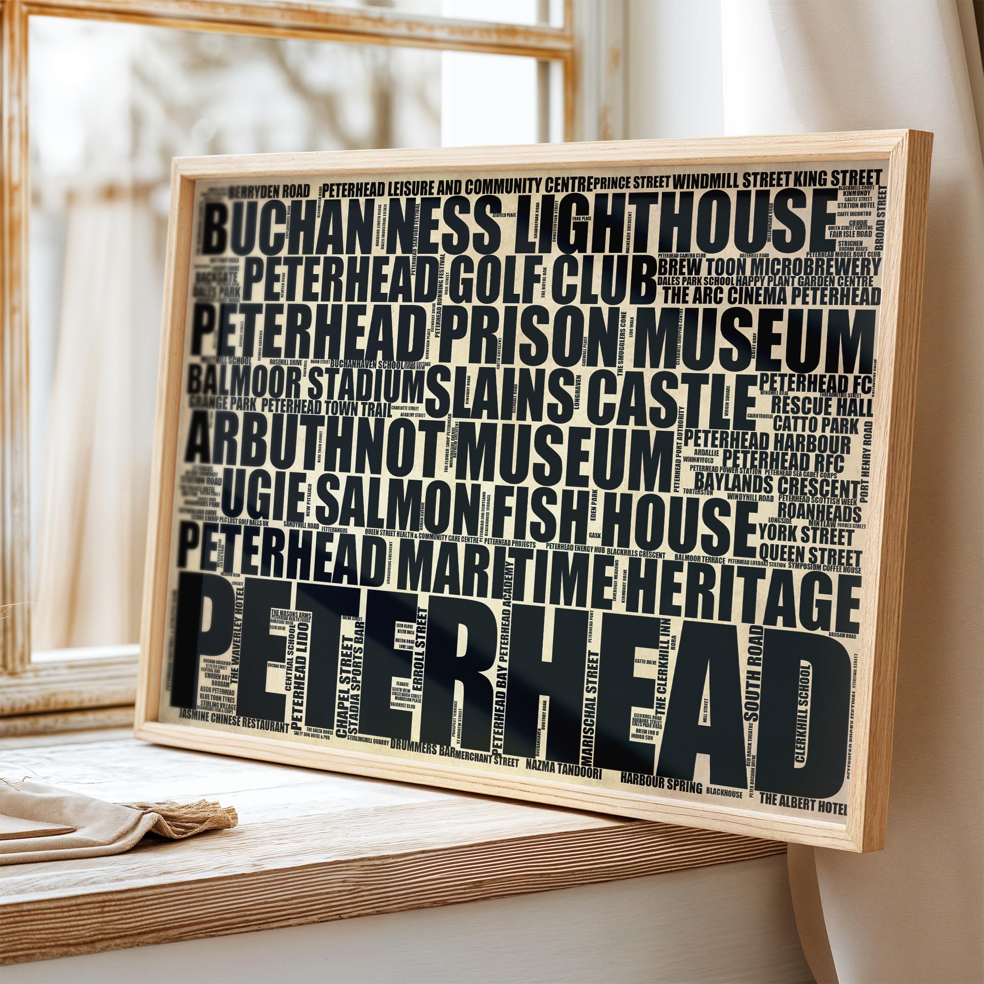 Peterhead - Premium Typographic Word Cloud Prints, Posters & Gifts