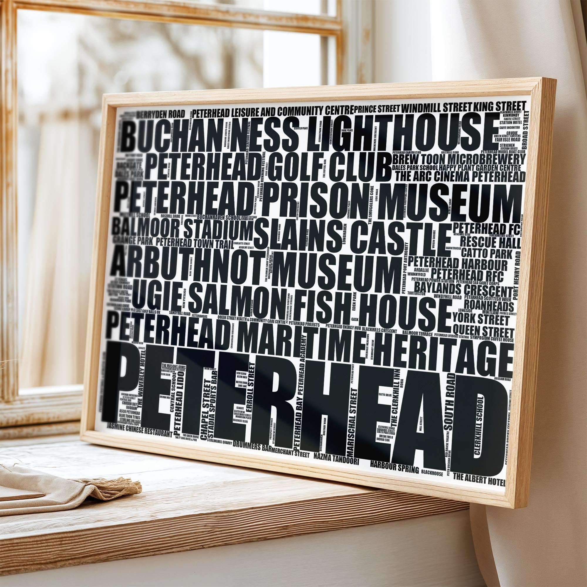 Peterhead - Premium Typographic Word Cloud Prints, Posters & Gifts