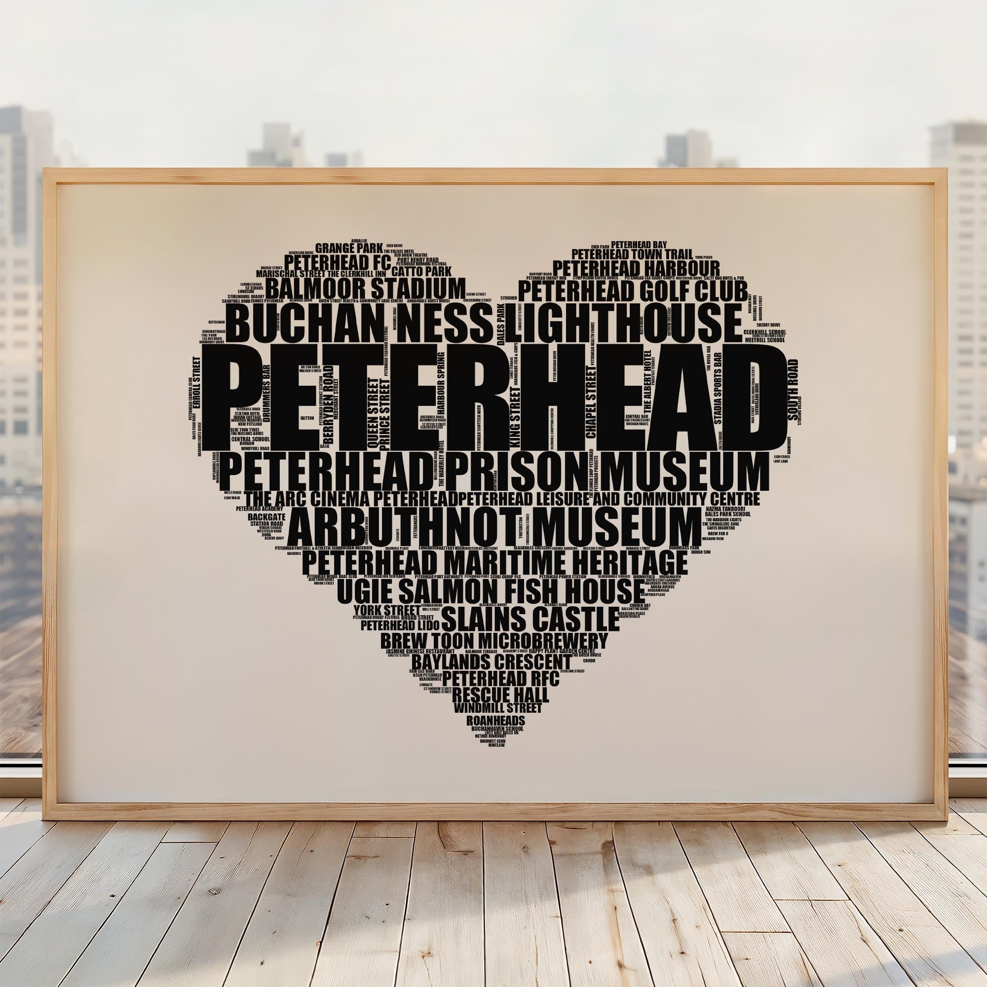 Peterhead - Premium Typographic Word Cloud Prints, Posters & Gifts