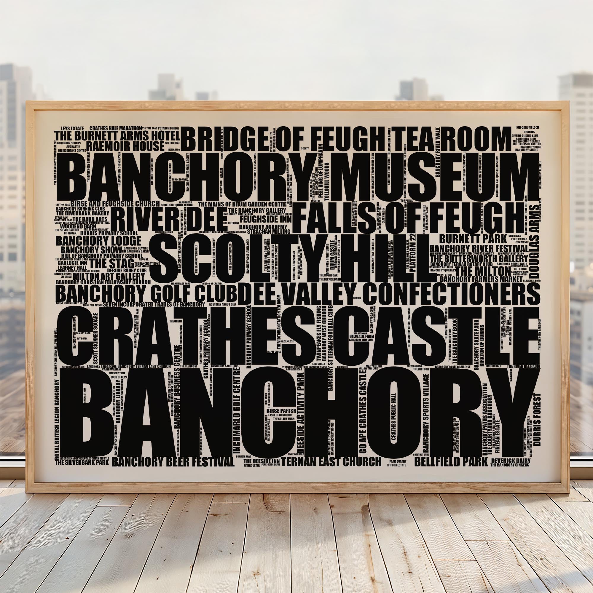 Banchory - Premium Typographic Word Cloud Prints, Posters & Gifts