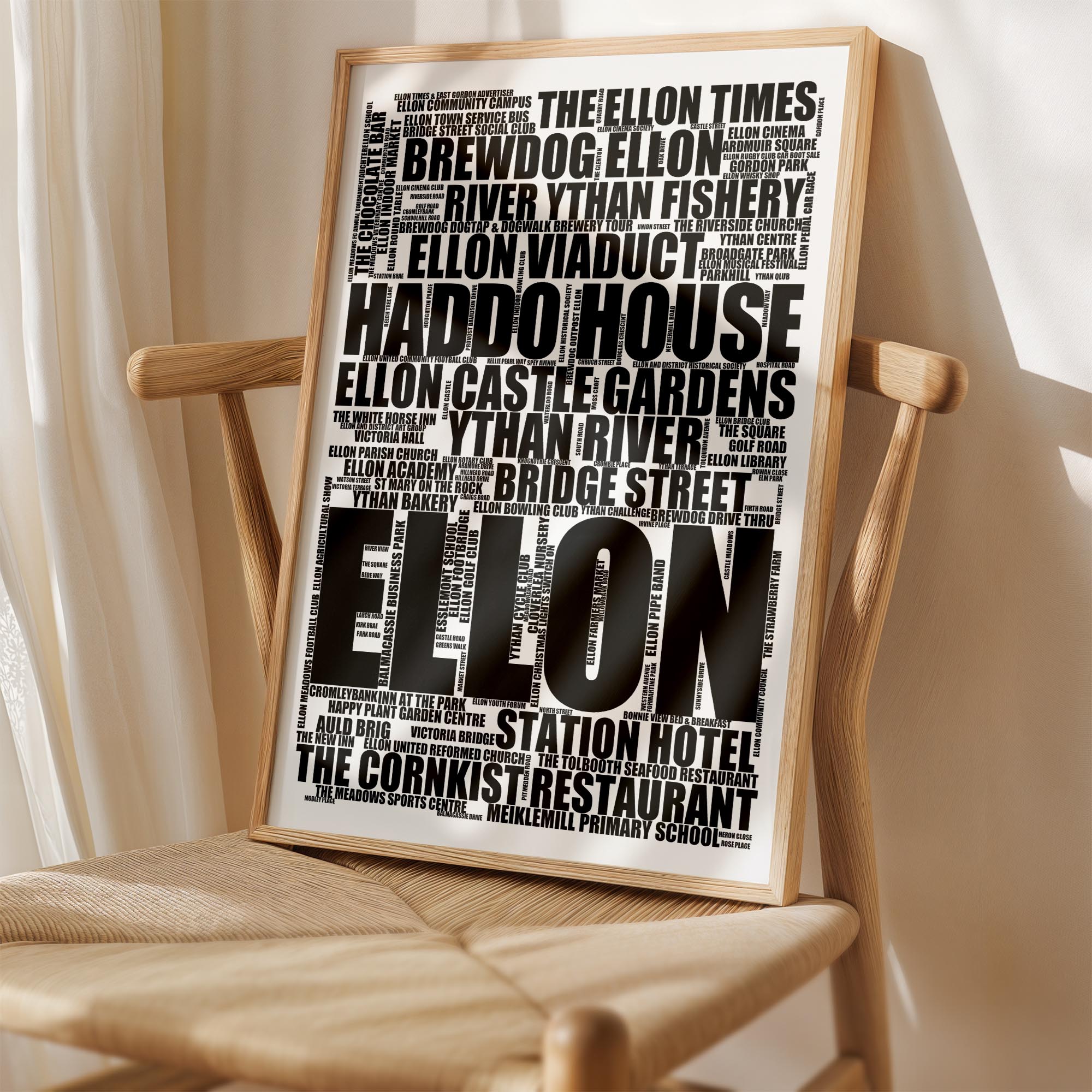 Ellon - Premium Typographic Word Cloud Prints, Posters & Gifts