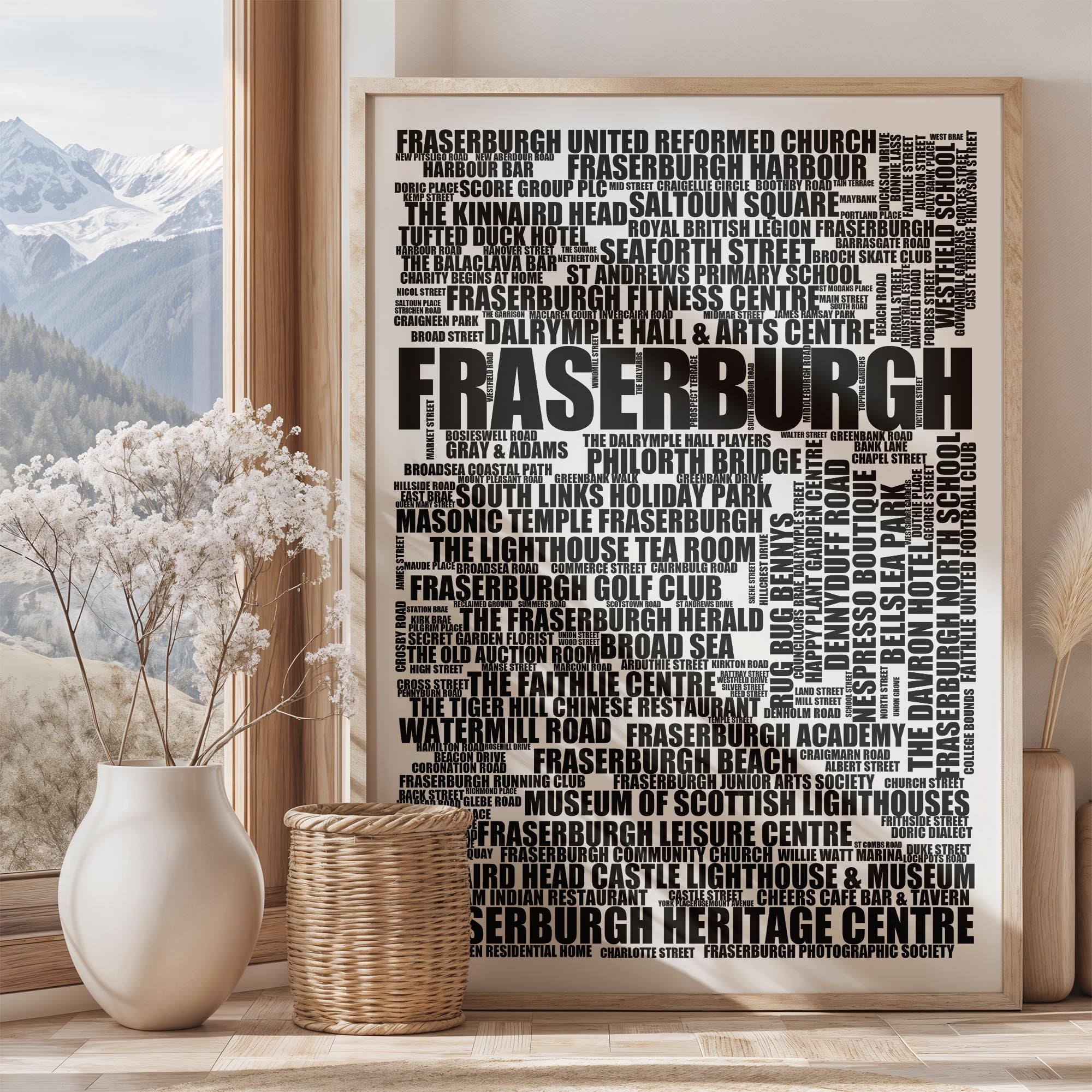 Fraserburgh - Premium Typographic Word Cloud Prints, Posters & Gifts