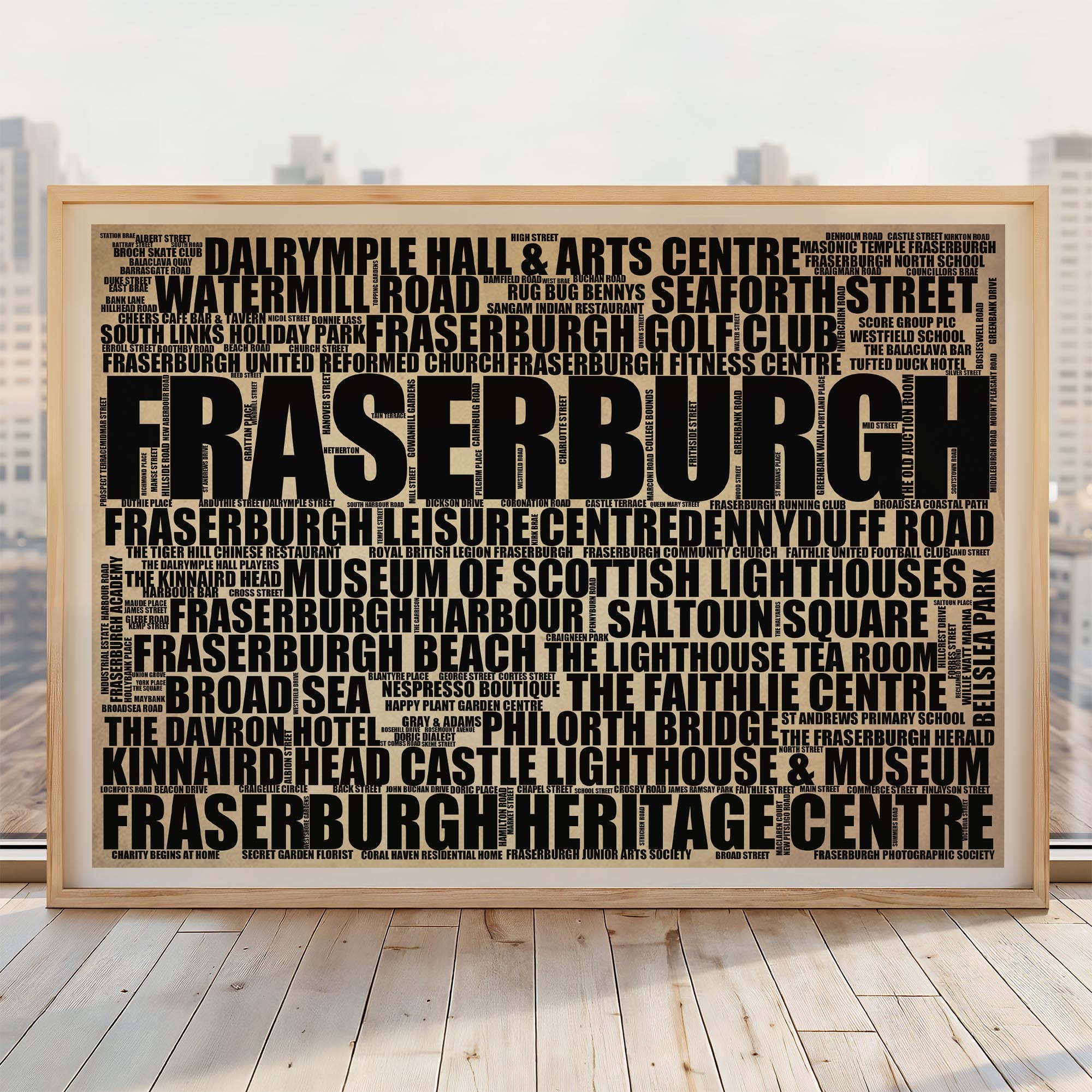 Fraserburgh - Premium Typographic Word Cloud Prints, Posters & Gifts