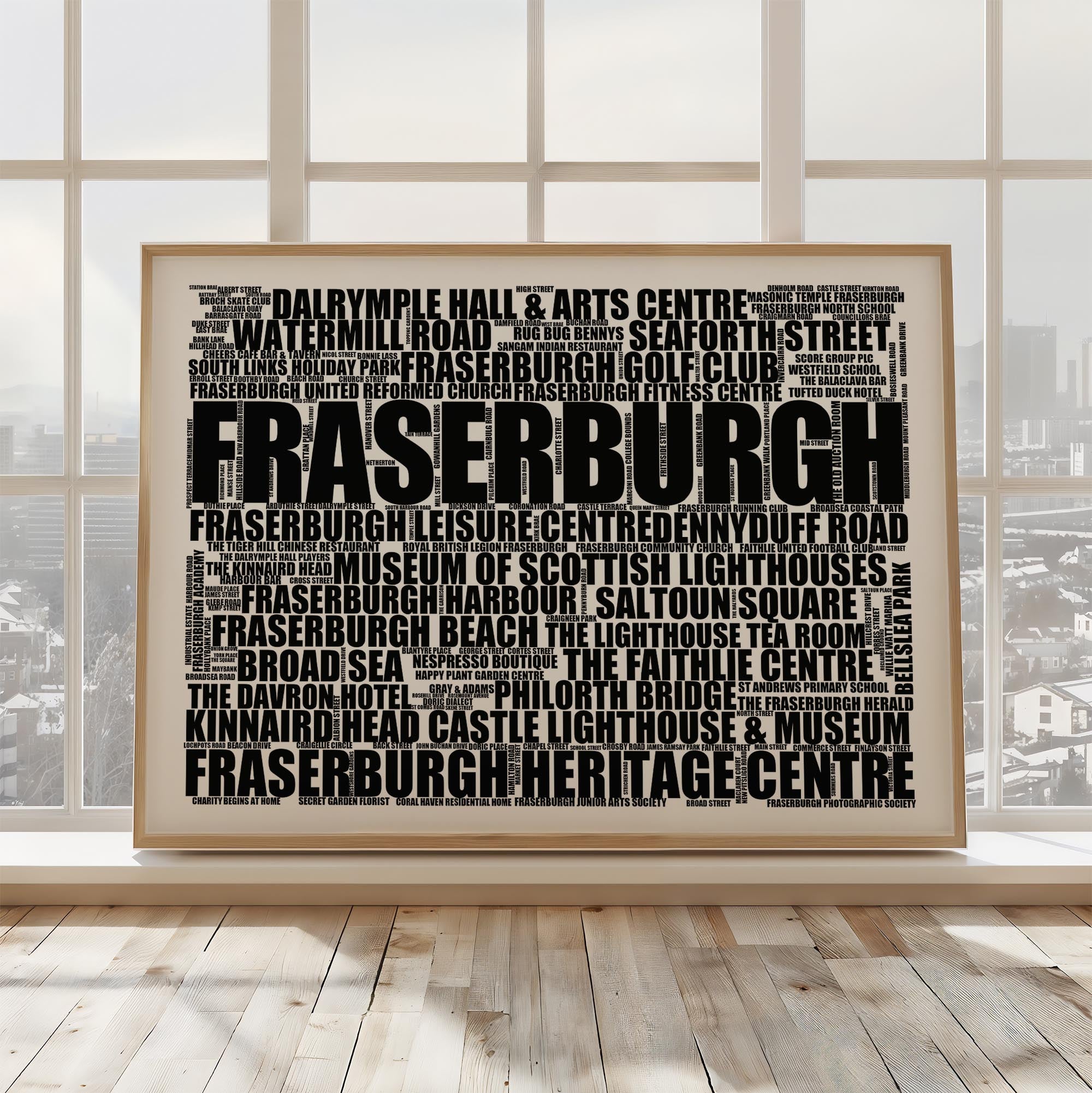 Fraserburgh - Premium Typographic Word Cloud Prints, Posters & Gifts