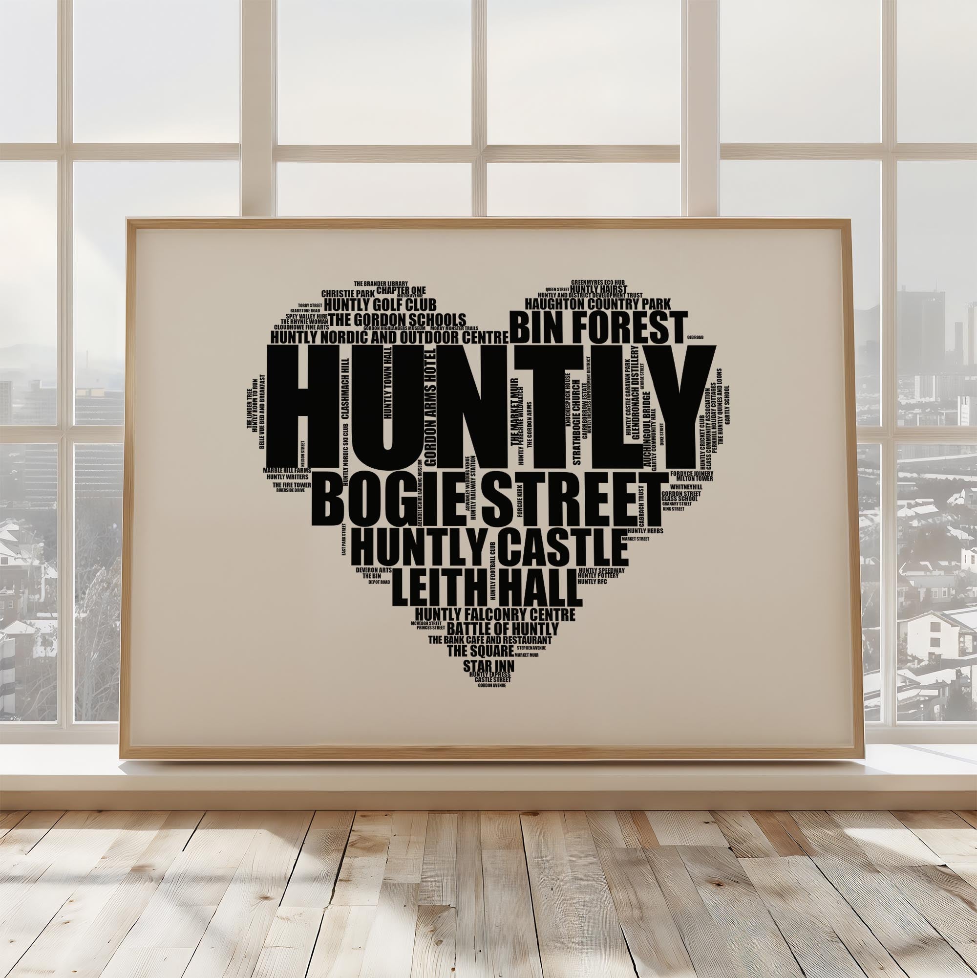 Huntly - Premium Typographic Word Cloud Prints, Posters & Gifts