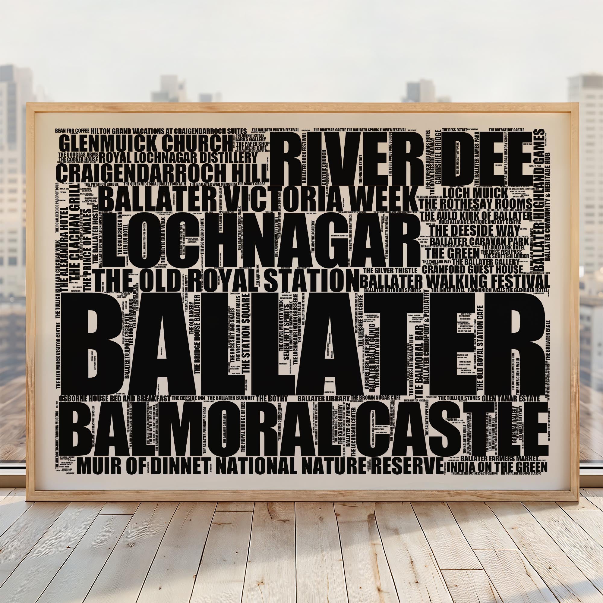 Ballater - Premium Typographic Word Cloud Prints, Posters & Gifts