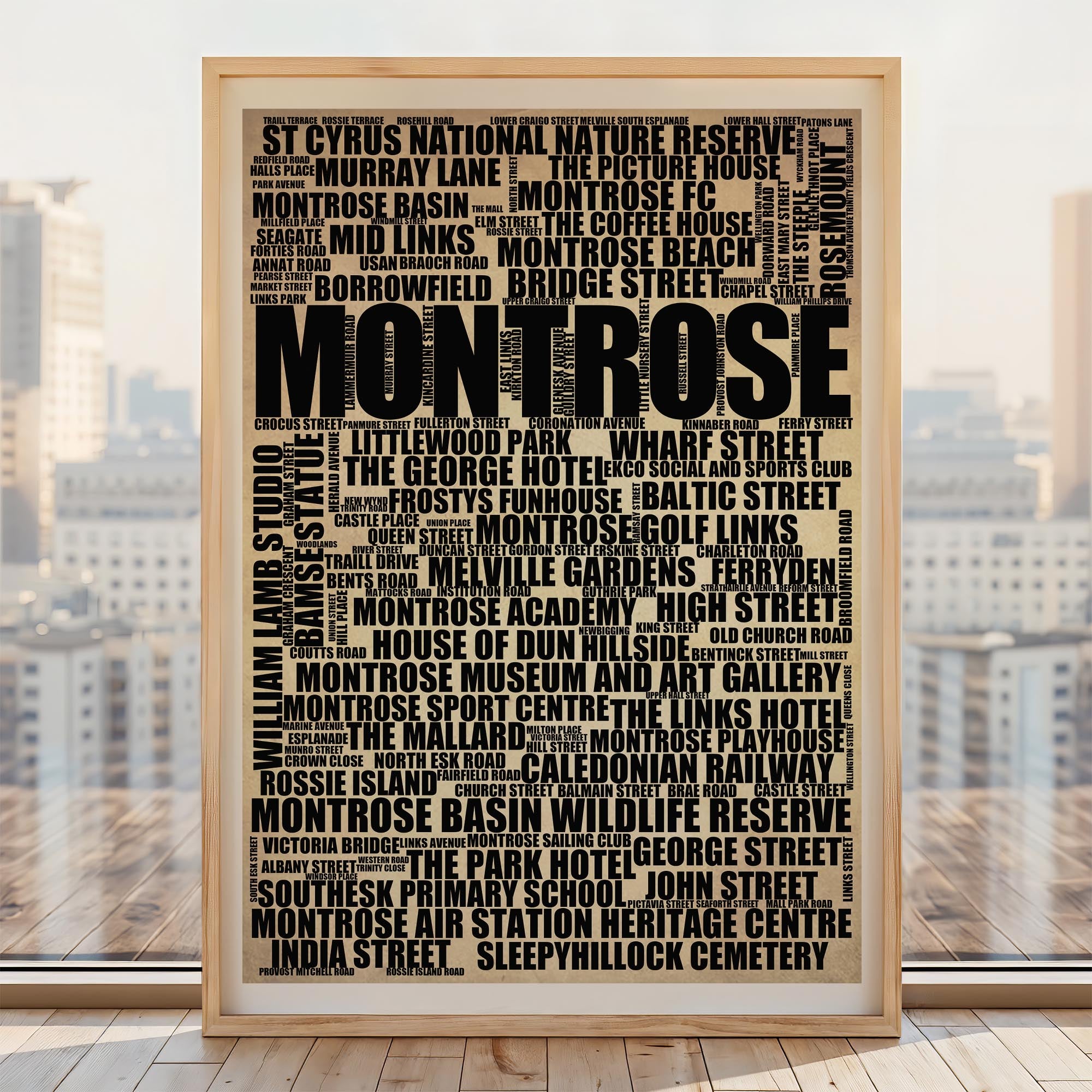 Montrose - Premium Typographic Word Cloud Prints, Posters & Gifts