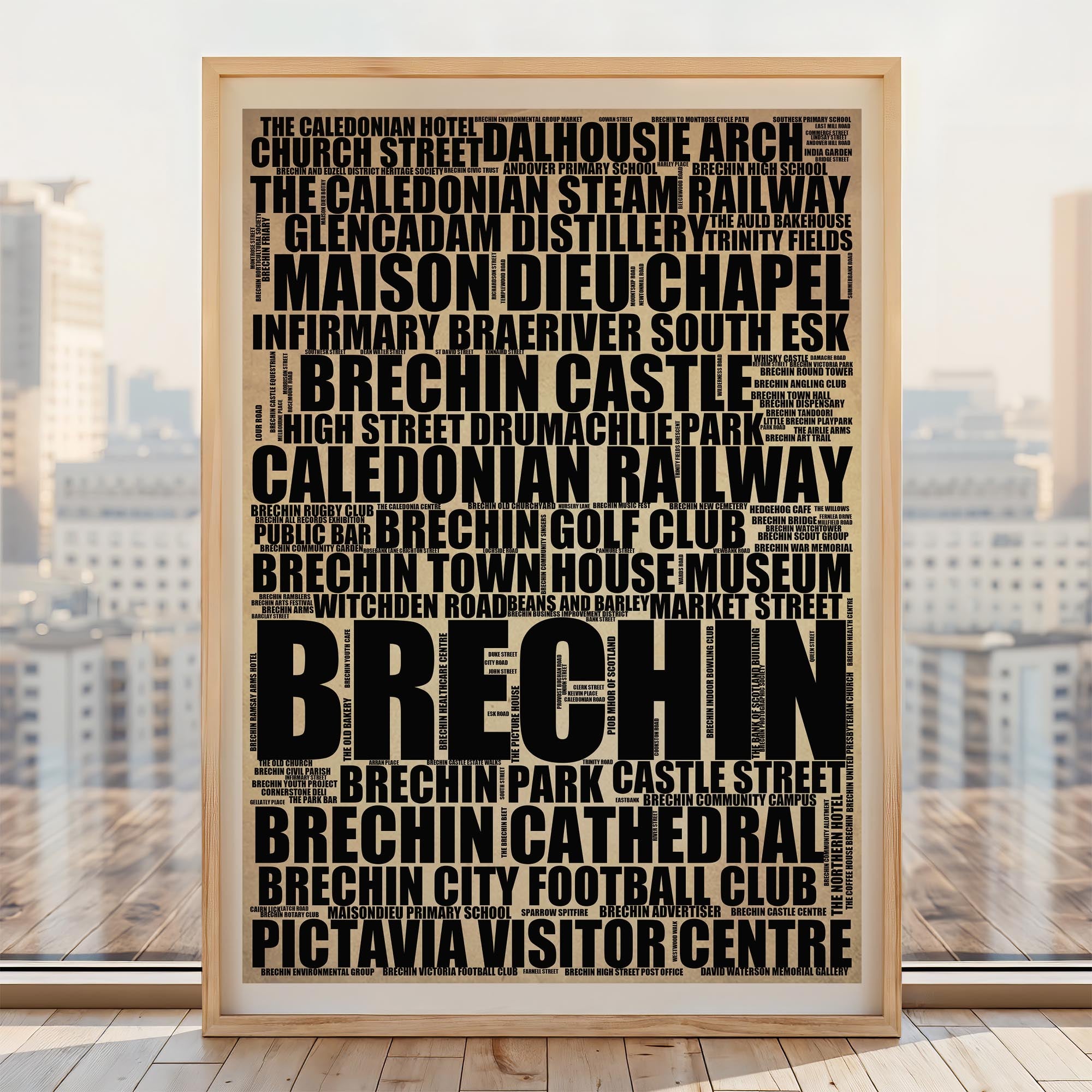 Brechin - Premium Typographic Word Cloud Prints, Posters & Gifts