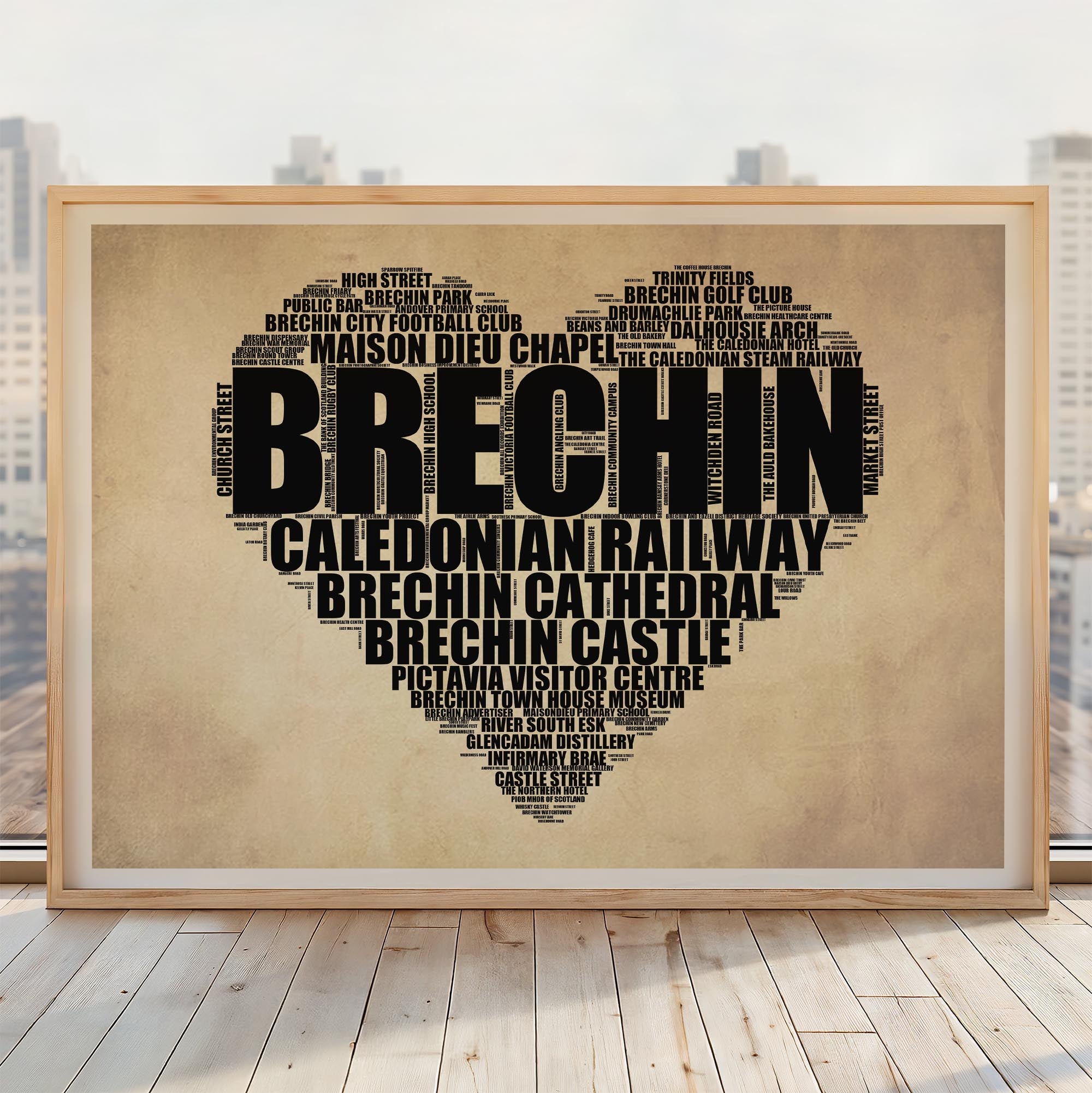 Brechin - Premium Typographic Word Cloud Prints, Posters & Gifts