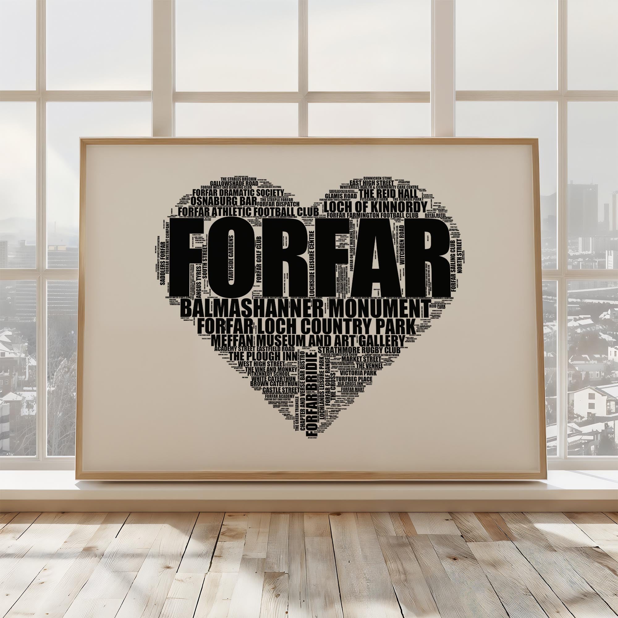 Forfar - Premium Typographic Word Cloud Prints, Posters & Gifts