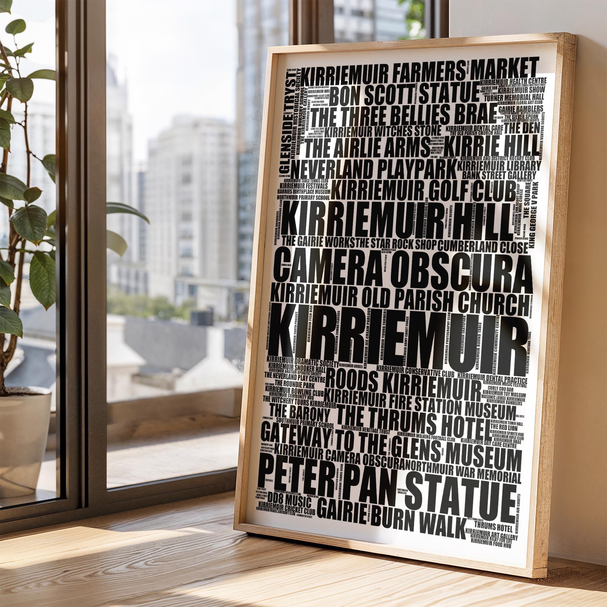 Kirriemuir - Premium Typographic Word Cloud Prints, Posters & Gifts