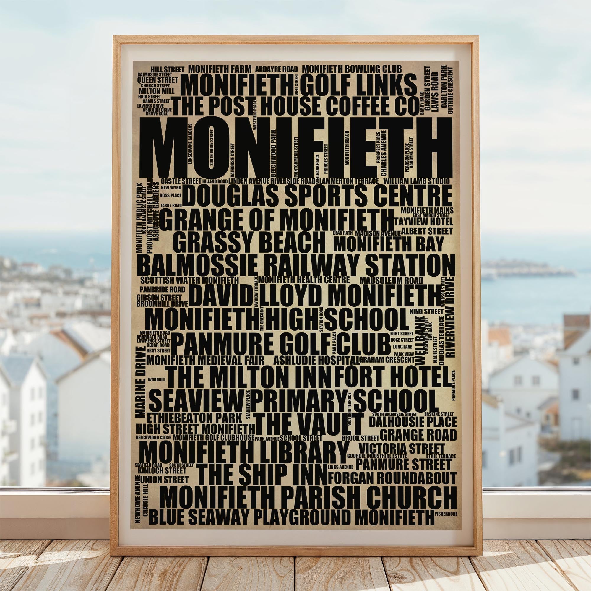 Monifieth - Premium Typographic Word Cloud Prints, Posters & Gifts