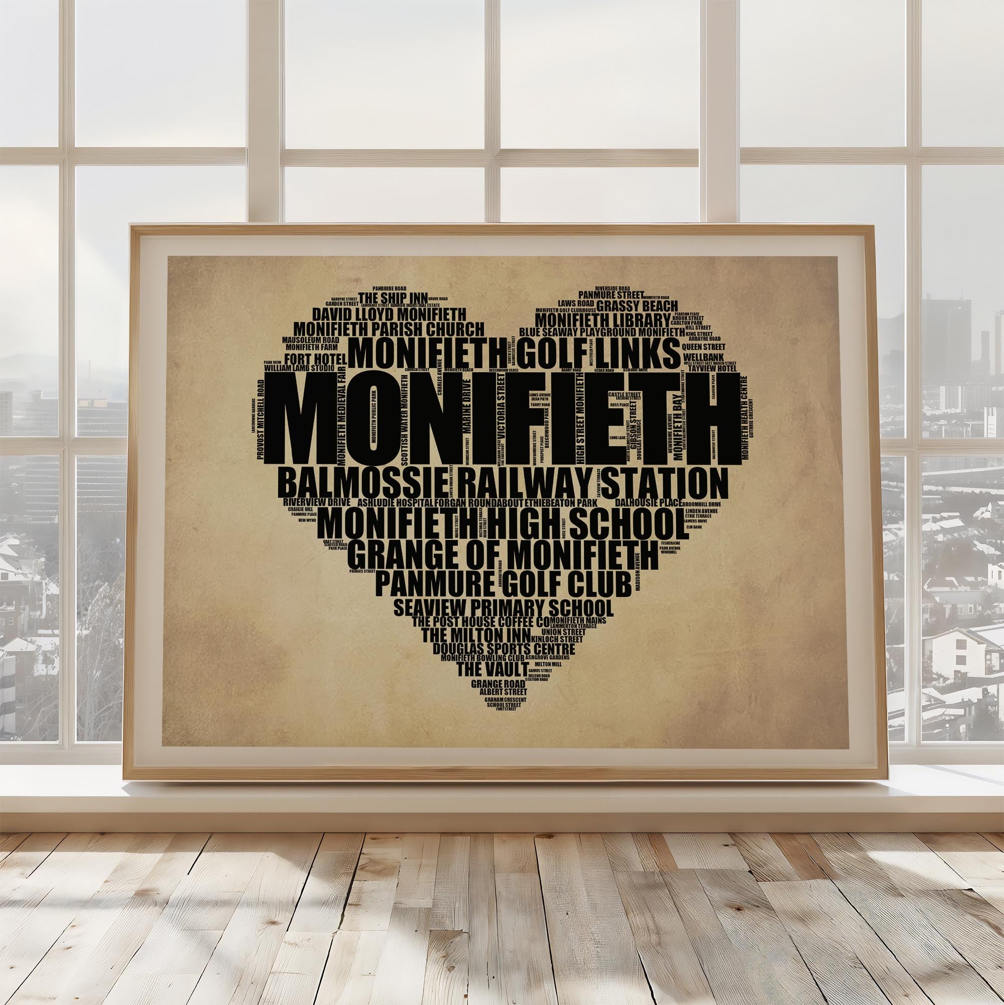 Monifieth - Premium Typographic Word Cloud Prints, Posters & Gifts