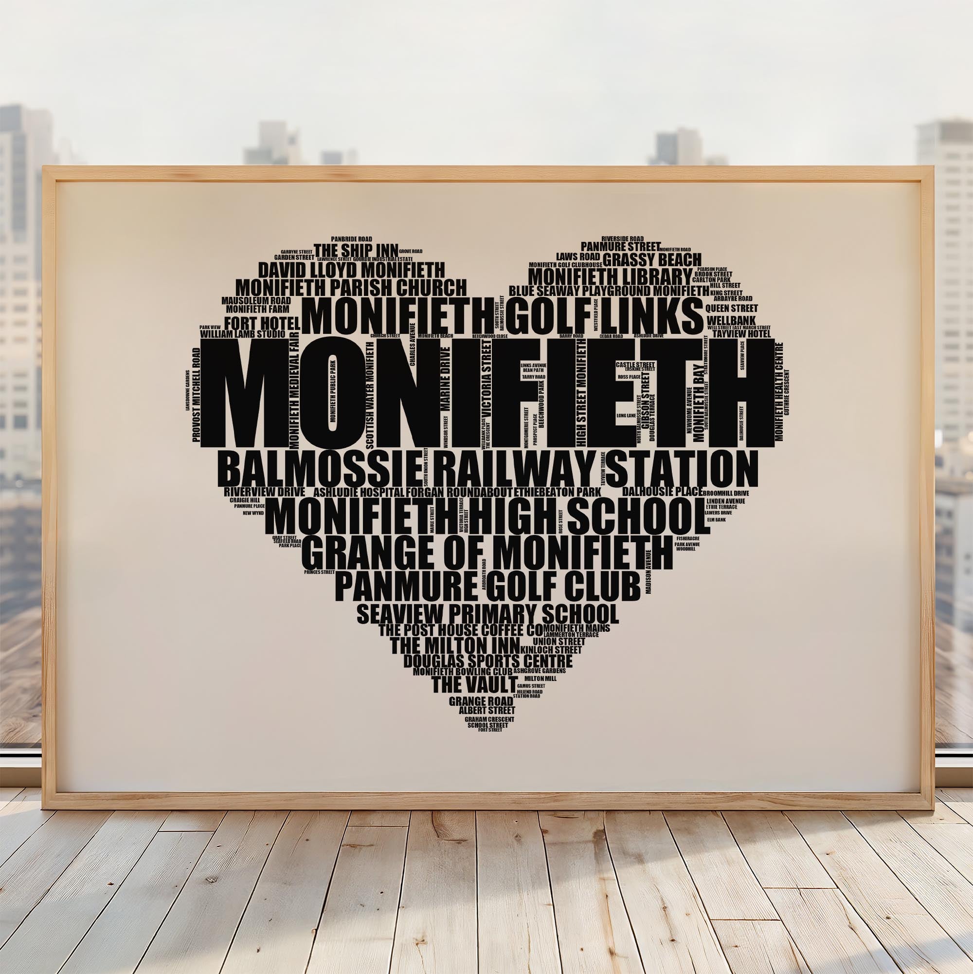 Monifieth - Premium Typographic Word Cloud Prints, Posters & Gifts