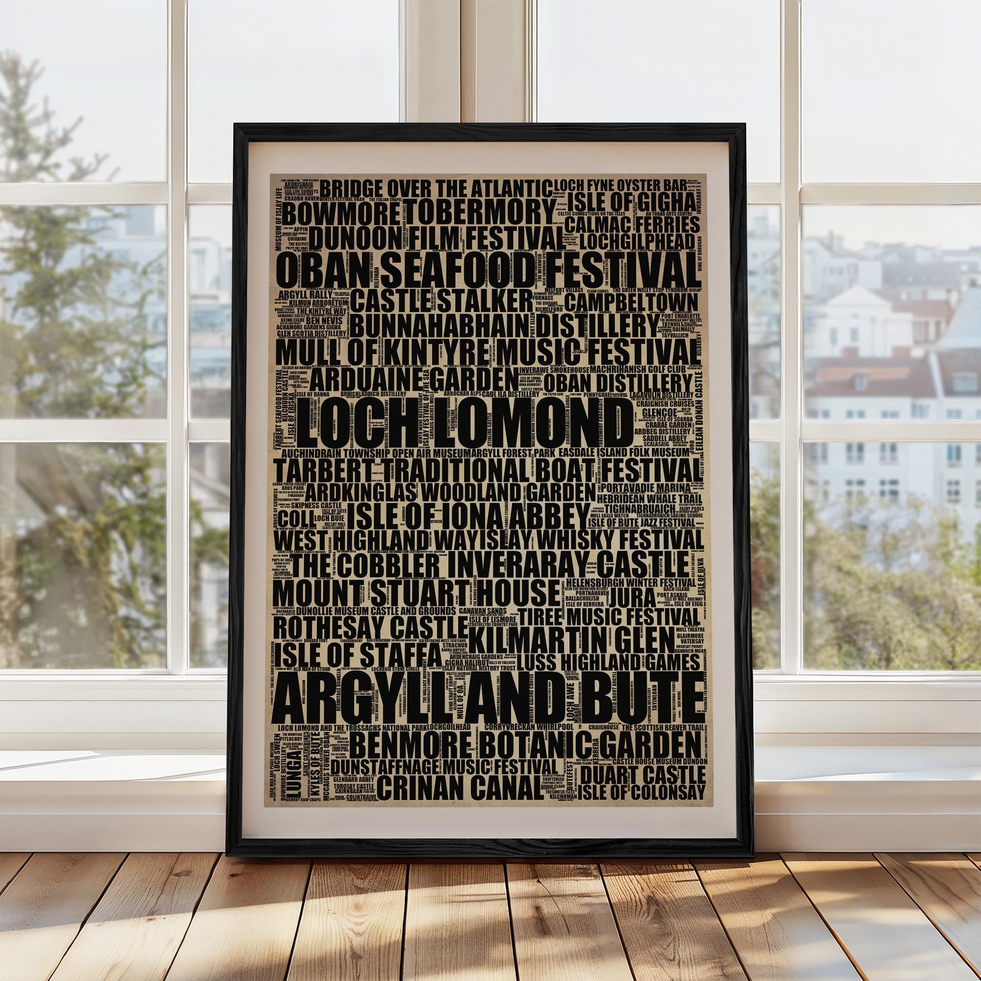 Argyll and Bute - Premium Typographic Word Cloud Prints, Posters & Gifts