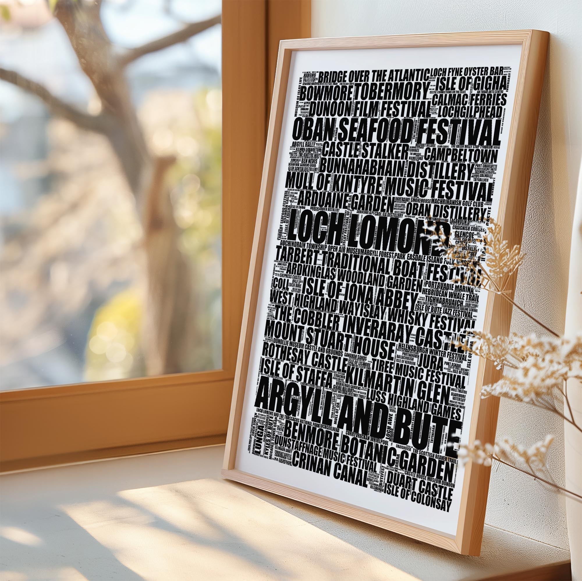 Argyll and Bute - Premium Typographic Word Cloud Prints, Posters & Gifts