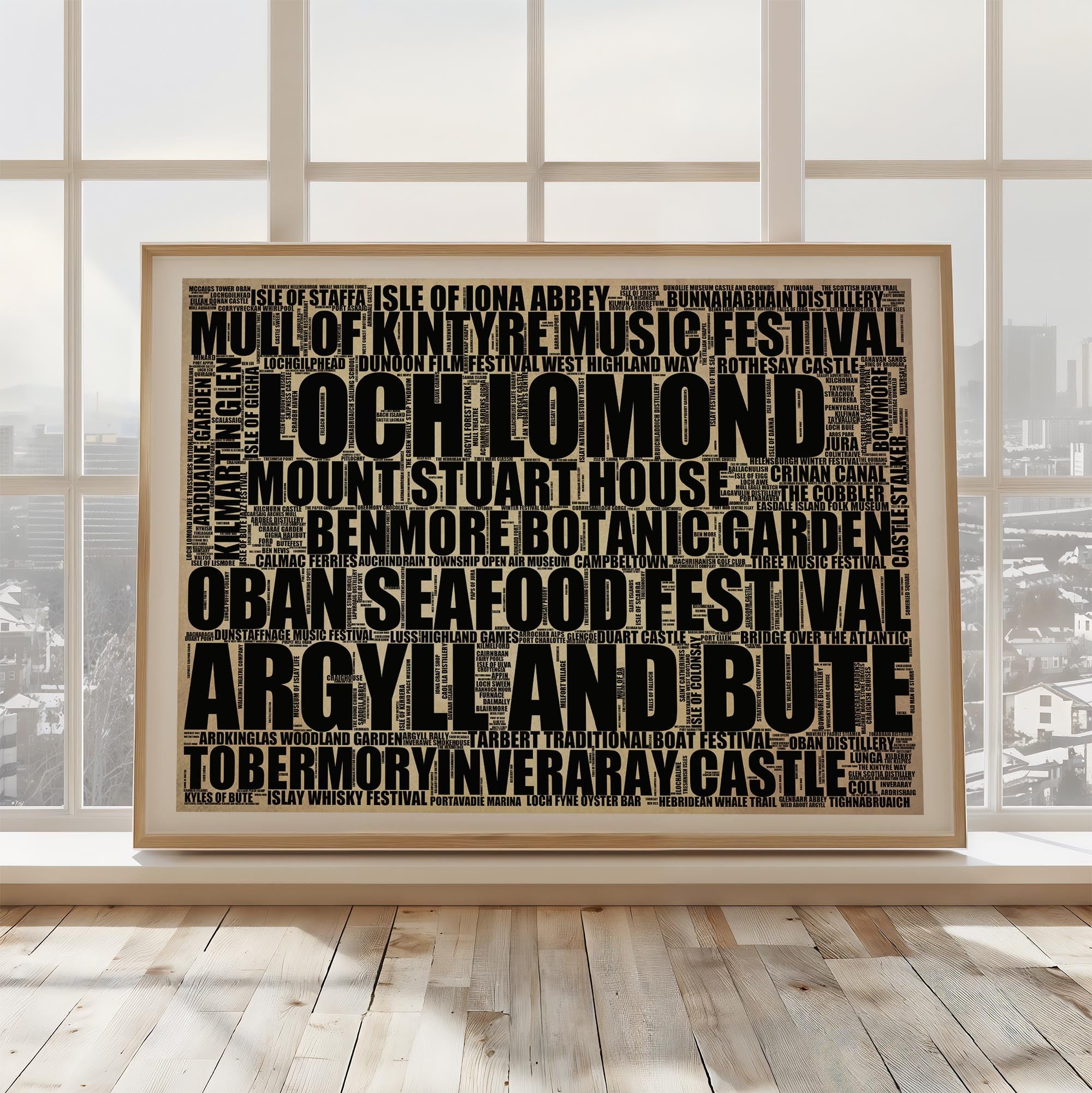 Argyll and Bute - Premium Typographic Word Cloud Prints, Posters & Gifts