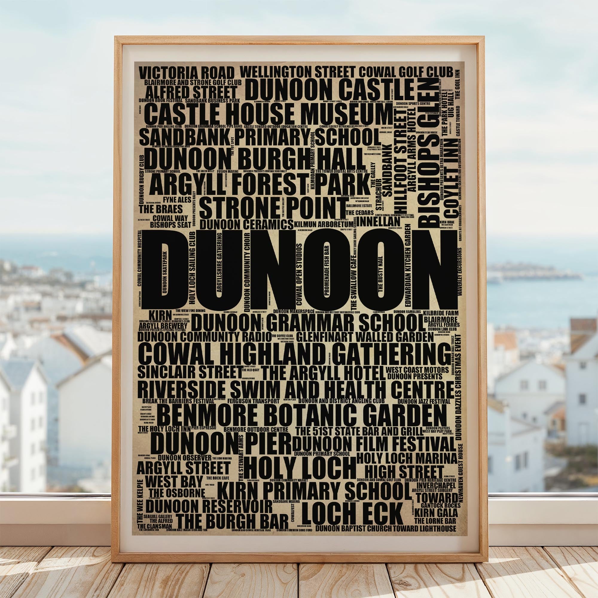 Dunoon - Premium Typographic Word Cloud Prints, Posters & Gifts