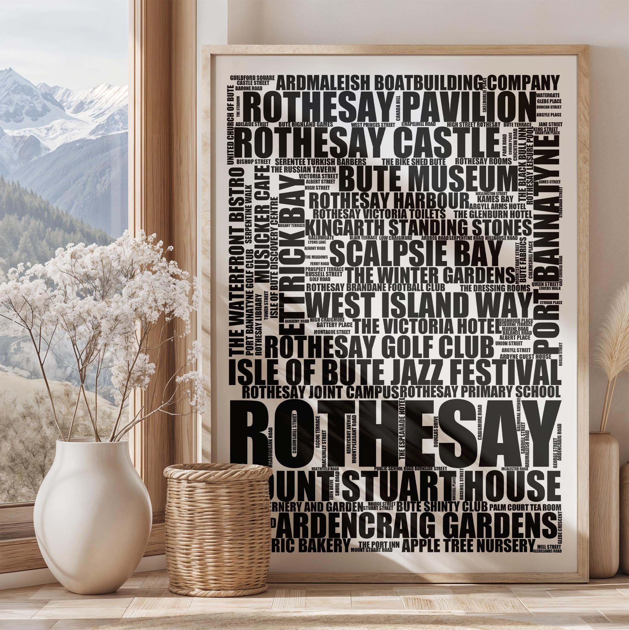 Rothesay - Premium Typographic Word Cloud Prints, Posters & Gifts