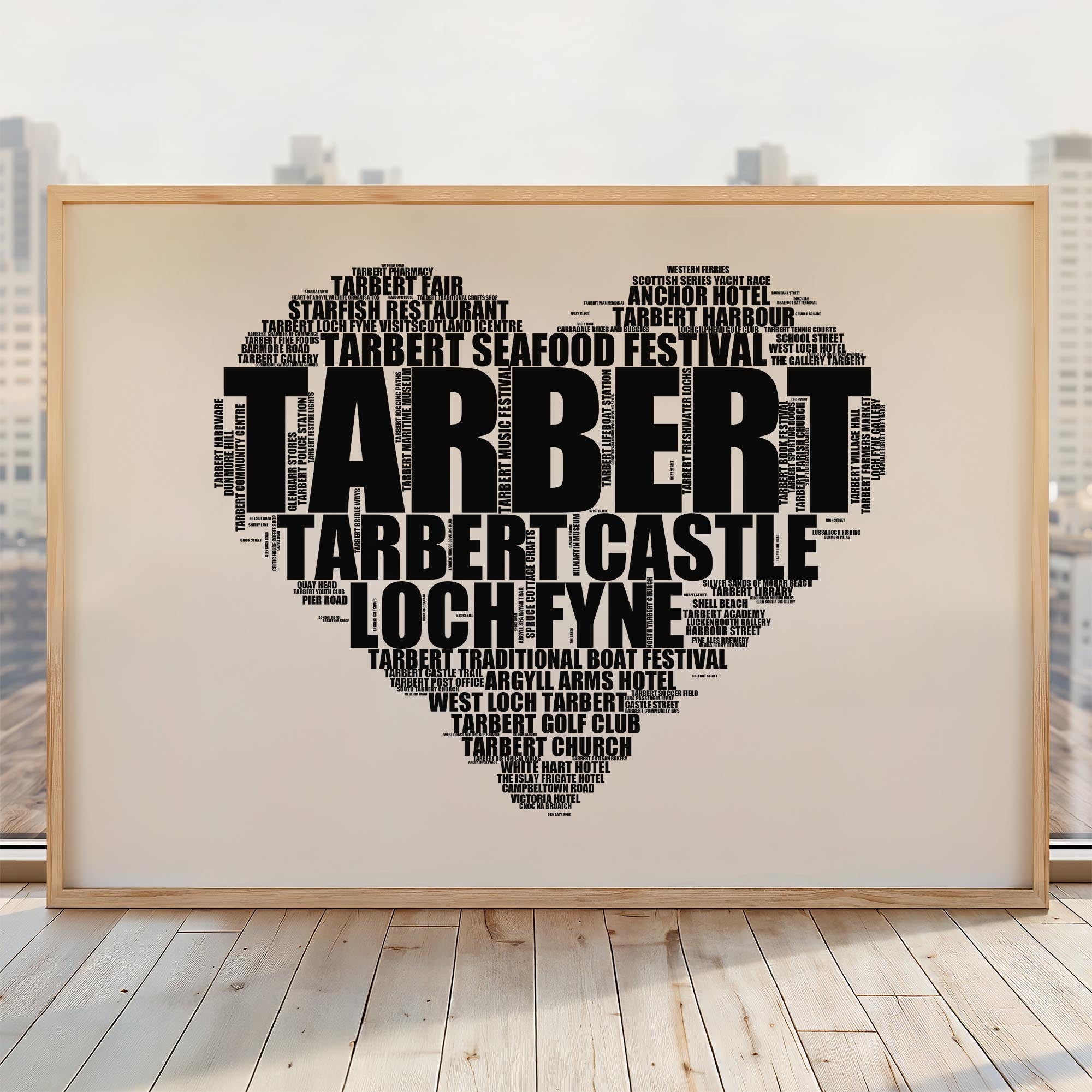 Tarbert - Premium Typographic Word Cloud Prints, Posters & Gifts