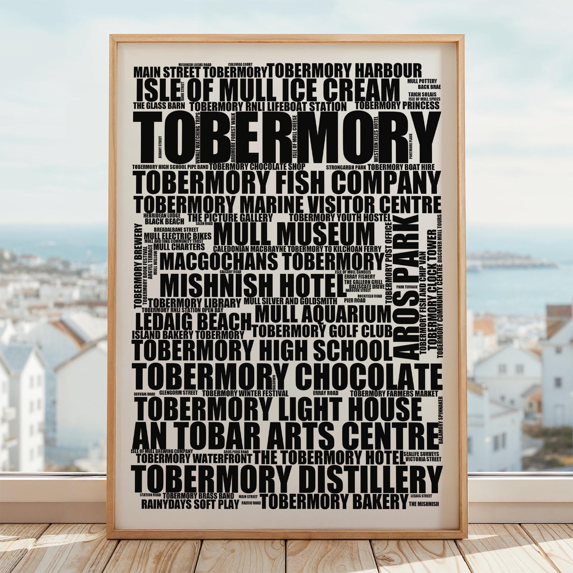 Tobermory - Premium Typographic Word Cloud Prints, Posters & Gifts