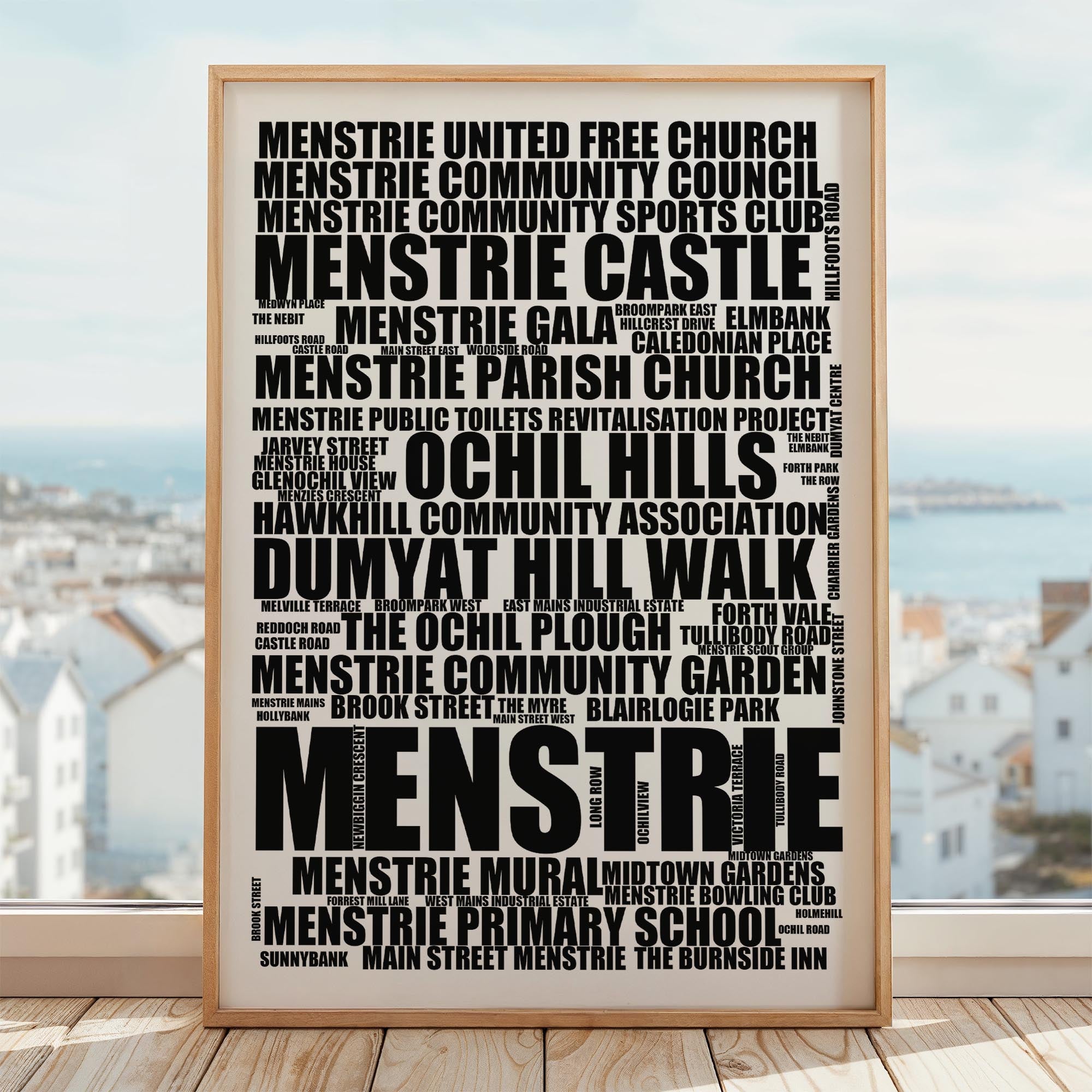 Menstrie - Premium Typographic Word Cloud Prints, Posters & Gifts