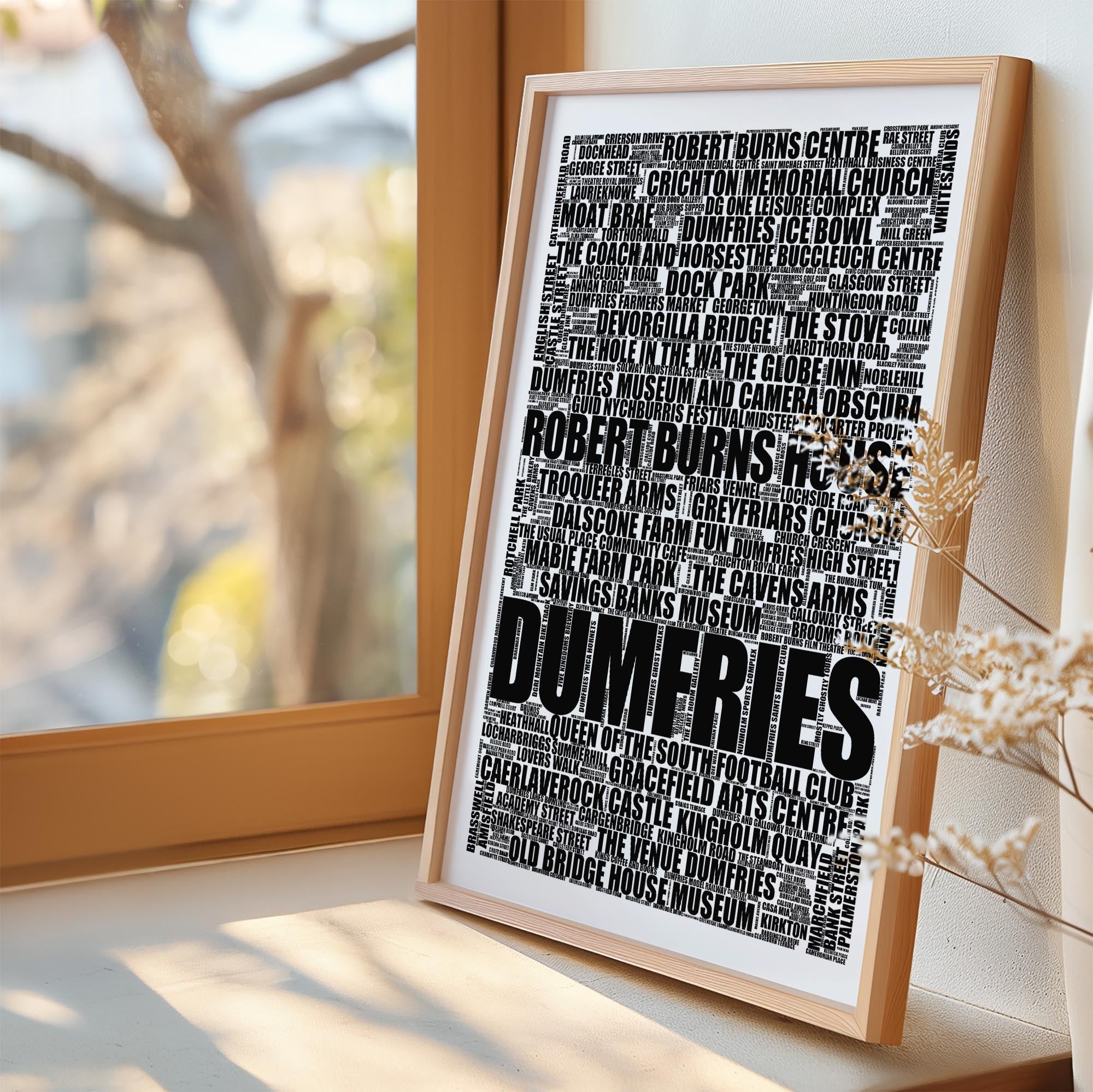 Dumfries - Premium Typographic Word Cloud Prints, Posters & Gifts