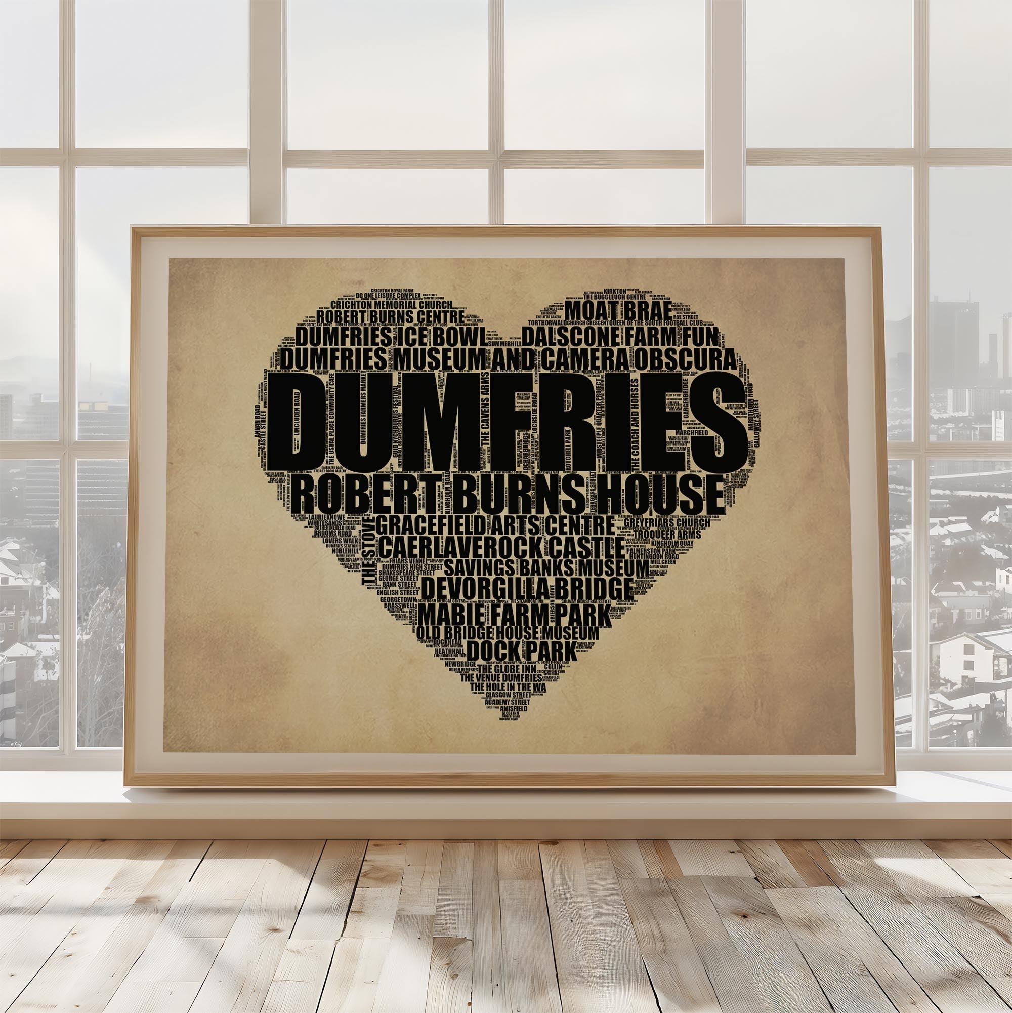 Dumfries - Premium Typographic Word Cloud Prints, Posters & Gifts