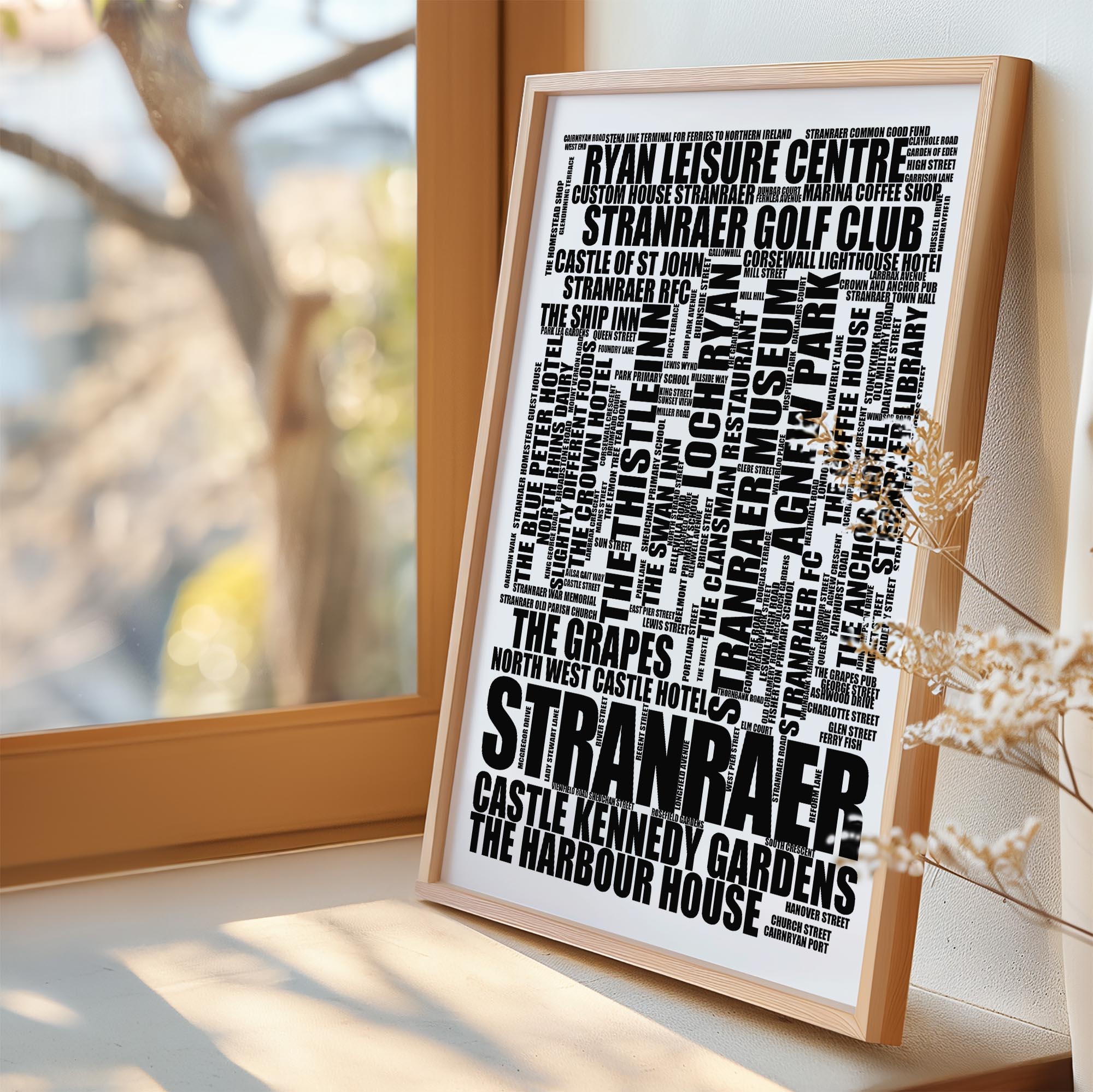 Stranraer - Premium Typographic Word Cloud Prints, Posters & Gifts