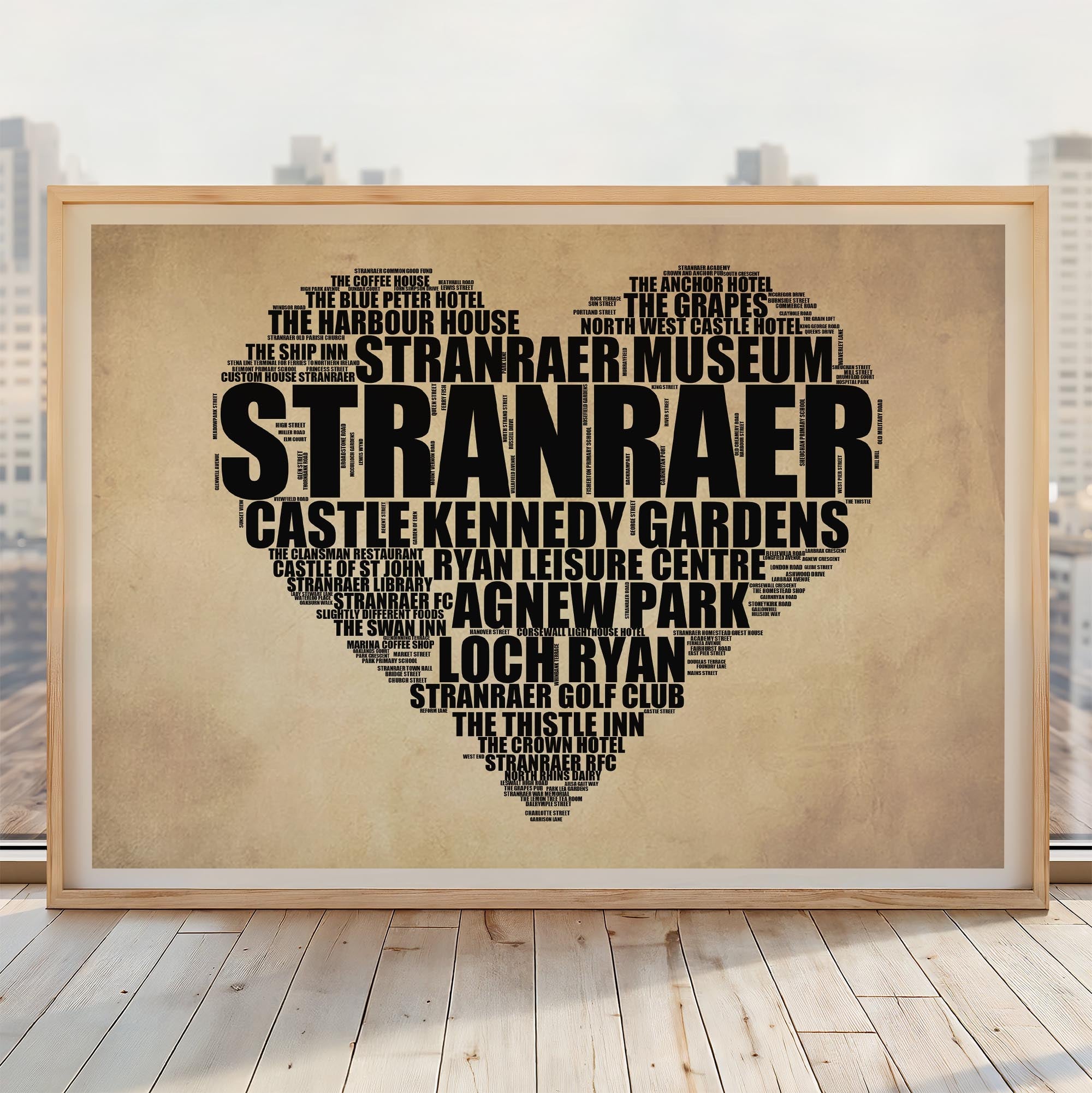Stranraer - Premium Typographic Word Cloud Prints, Posters & Gifts