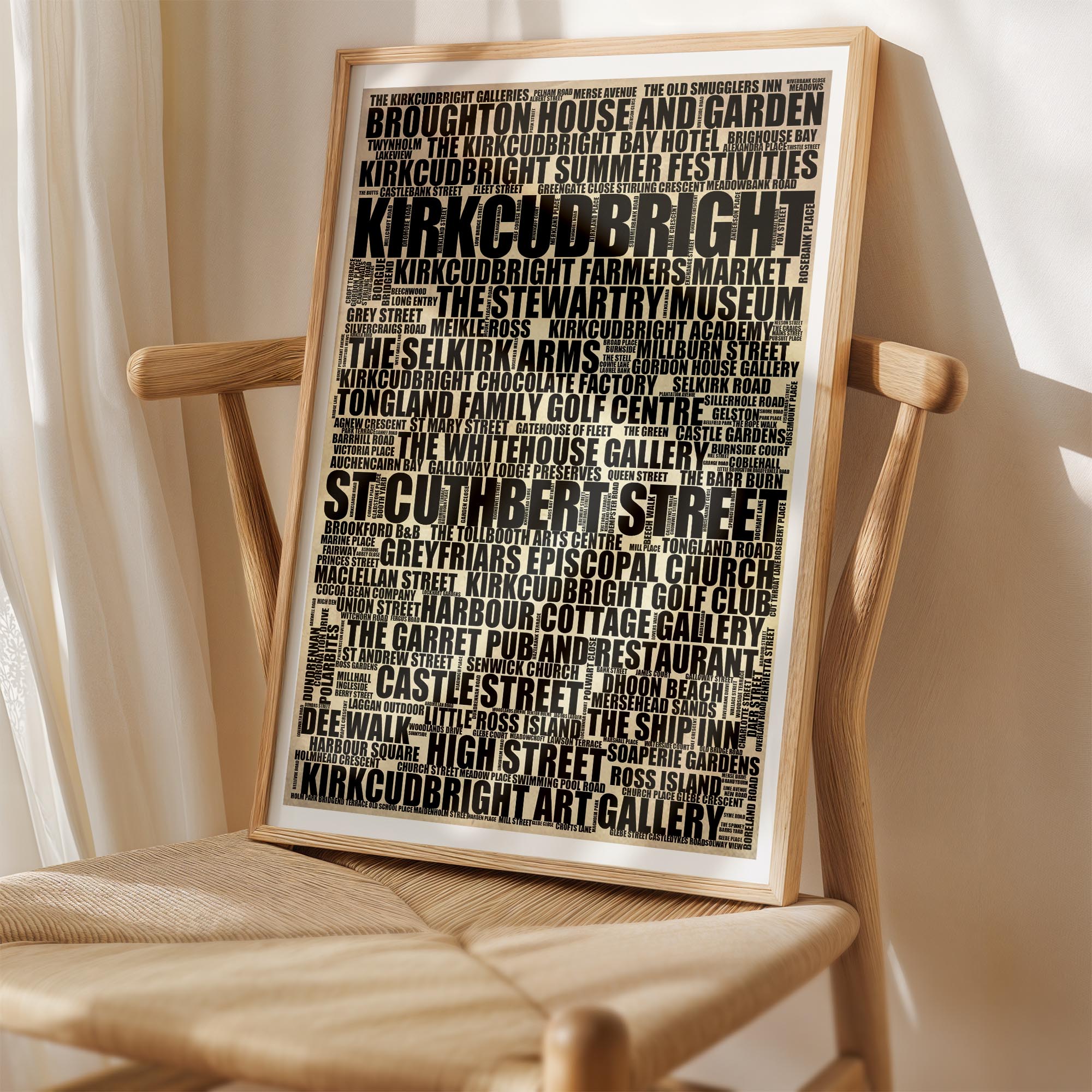 Kirkcudbright - Premium Typographic Word Cloud Prints, Posters & Gifts