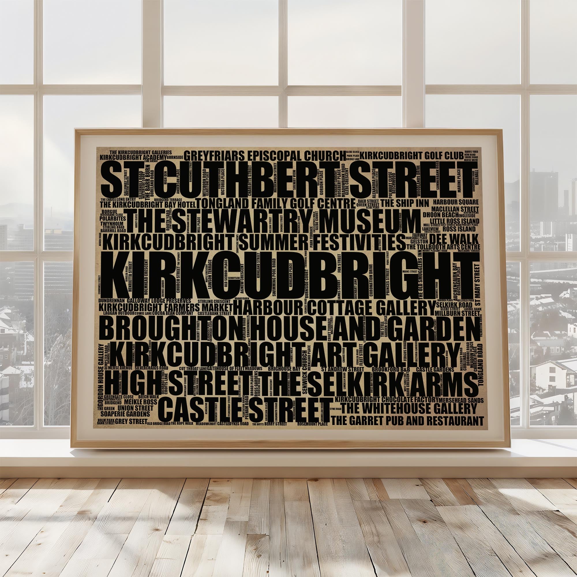 Kirkcudbright - Premium Typographic Word Cloud Prints, Posters & Gifts