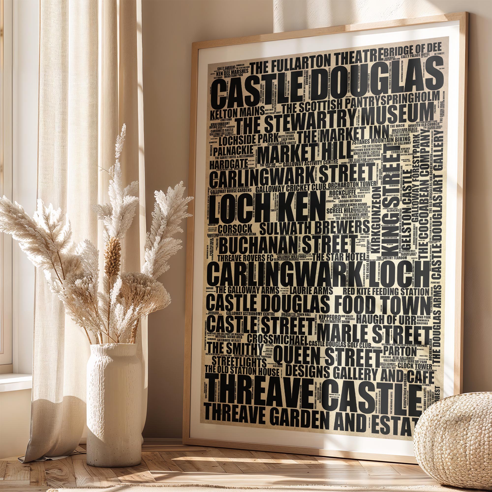 Castle Douglas - Premium Typographic Word Cloud Prints, Posters & Gifts