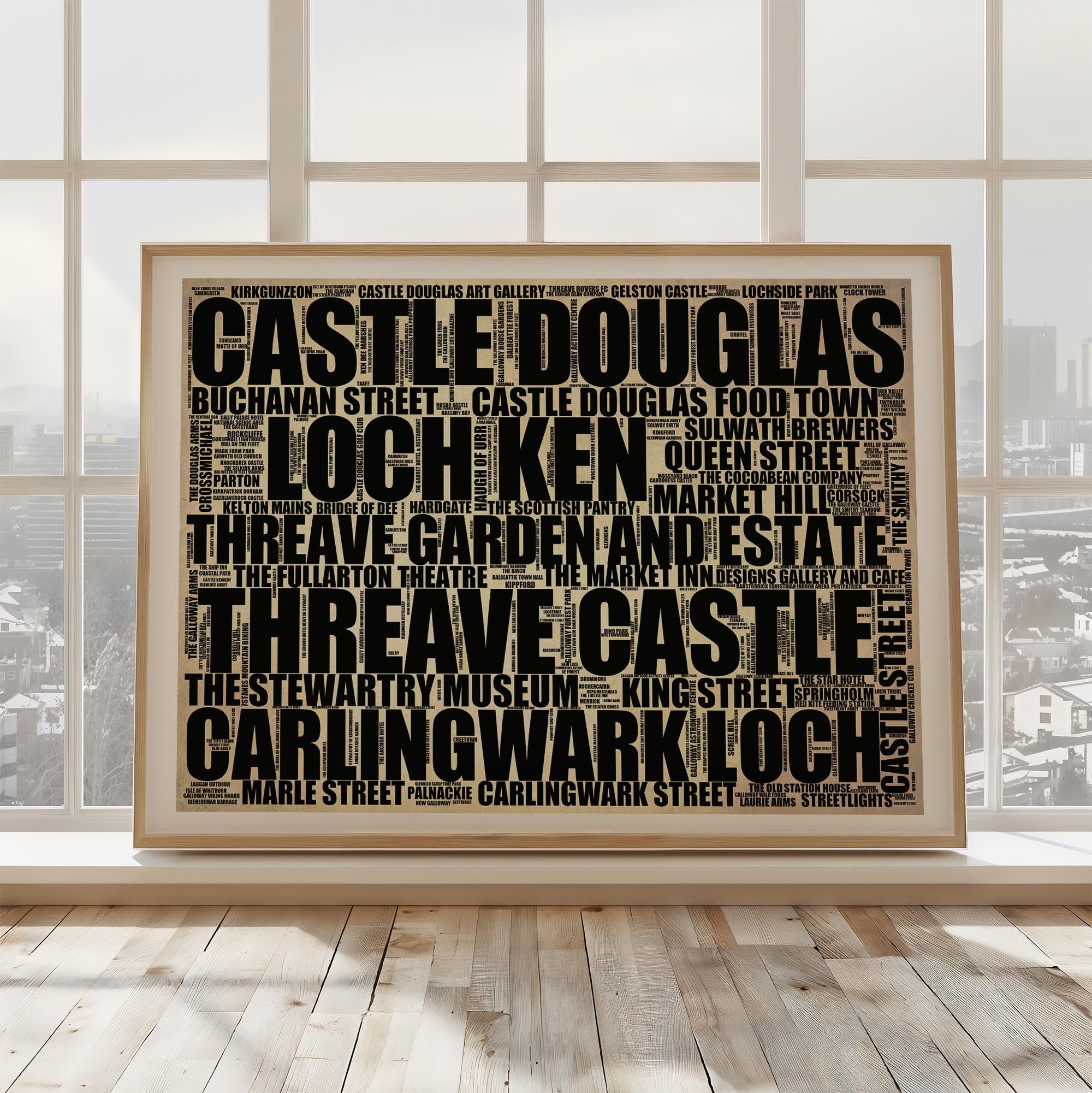 Castle Douglas - Premium Typographic Word Cloud Prints, Posters & Gifts