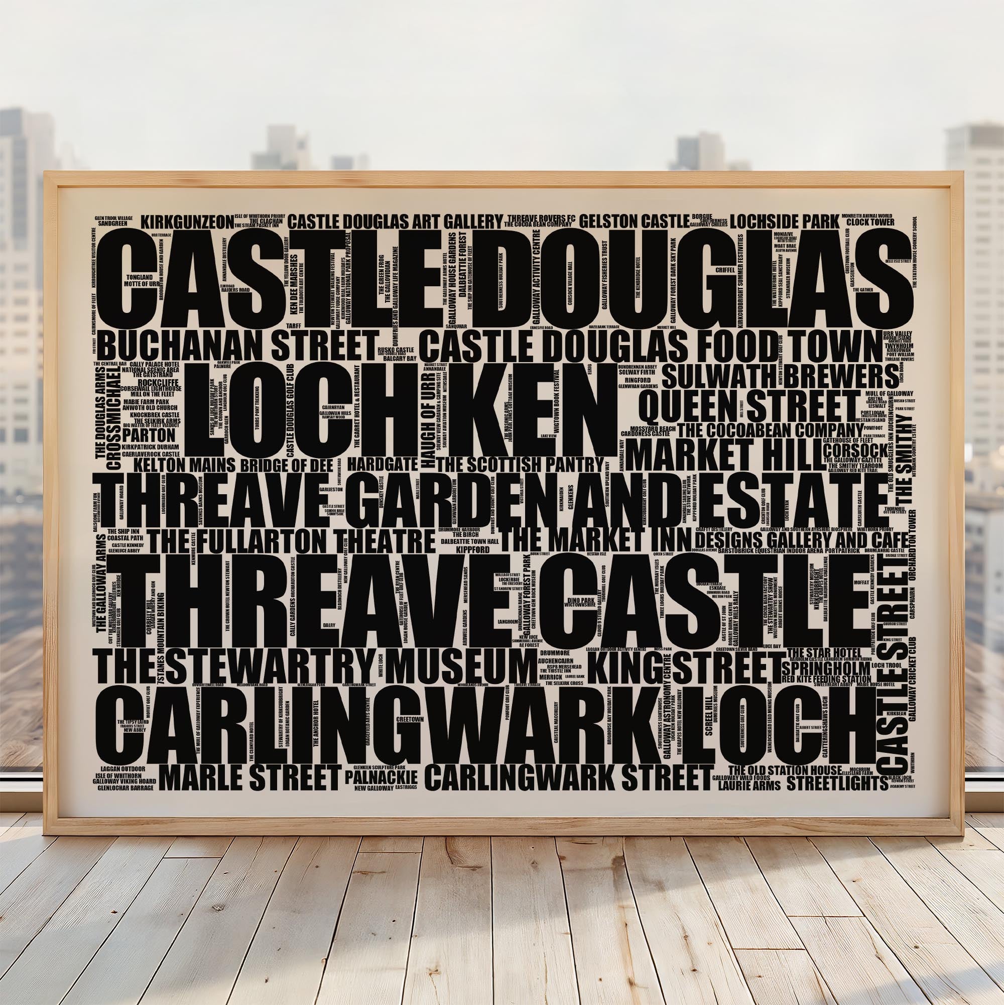 Castle Douglas - Premium Typographic Word Cloud Prints, Posters & Gifts