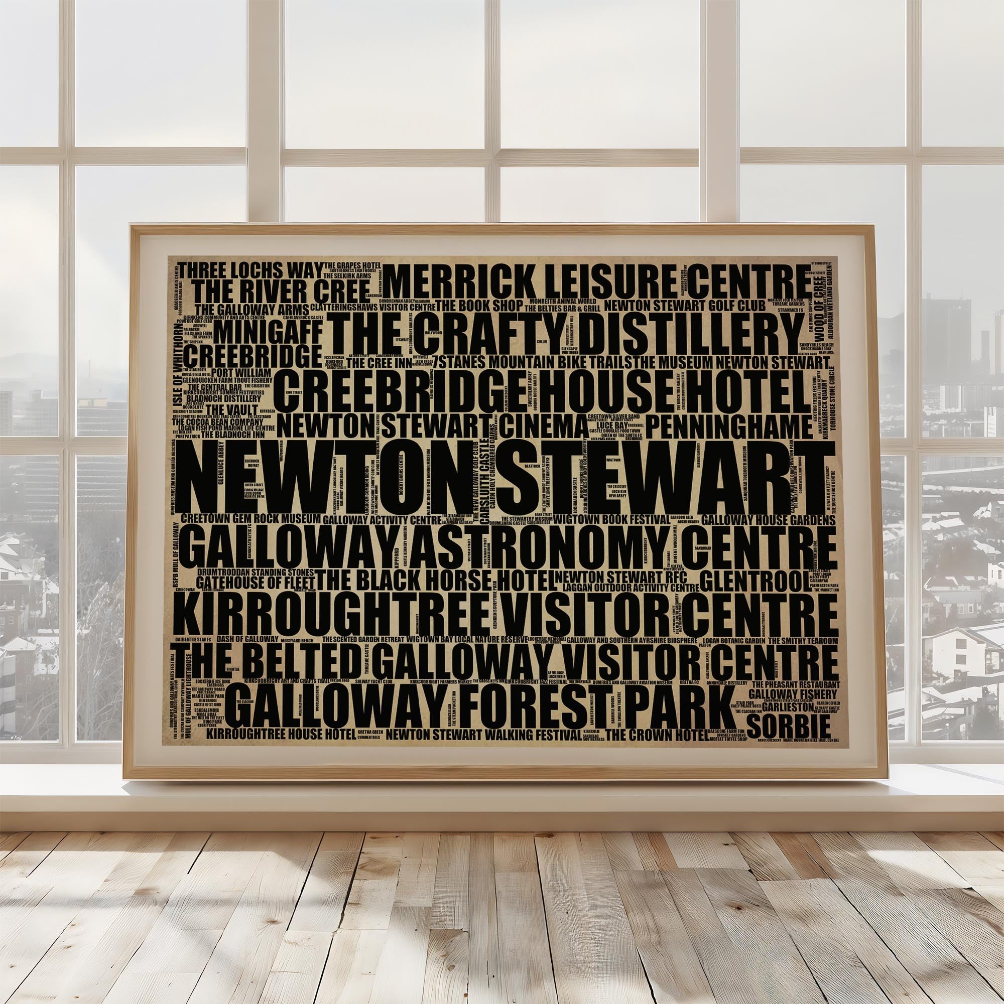 Newton Stewart - Premium Typographic Word Cloud Prints, Posters & Gifts