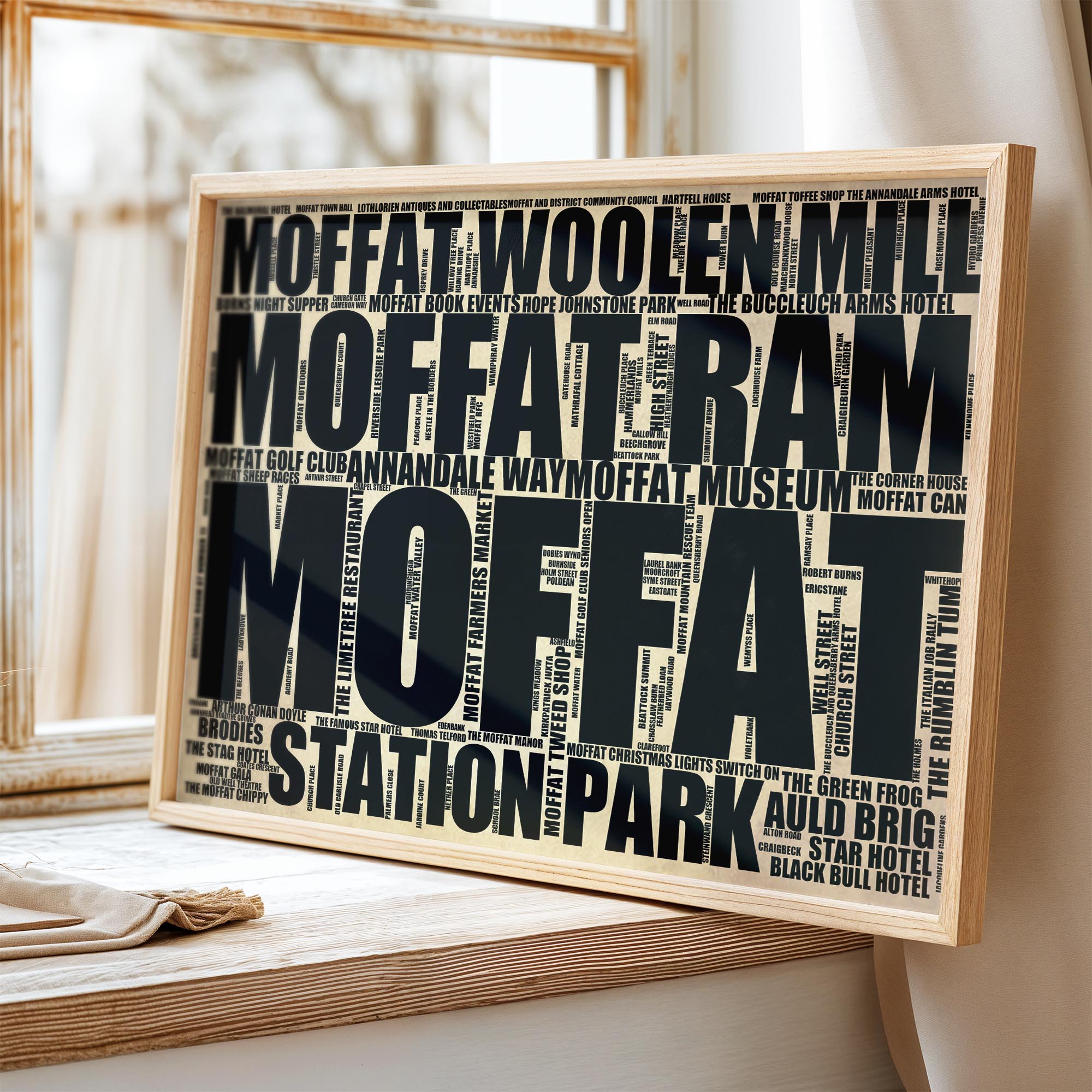 Moffat - Premium Typographic Word Cloud Prints, Posters & Gifts