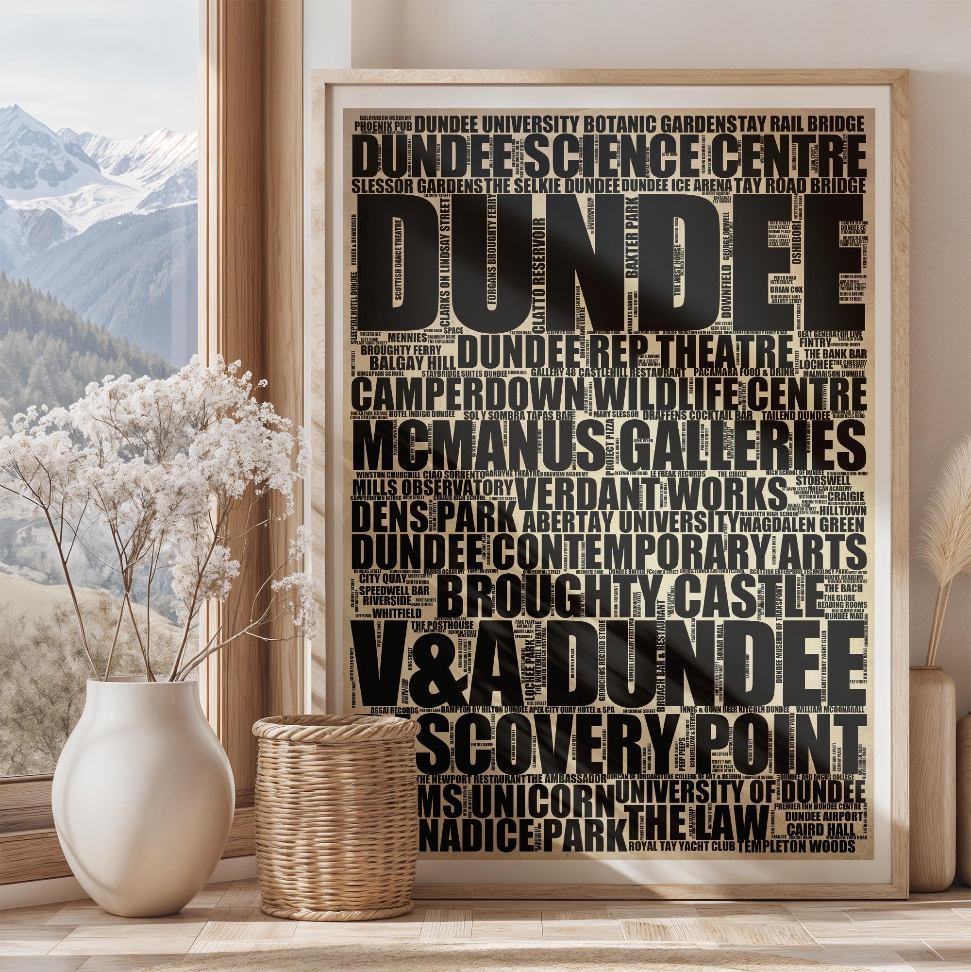 Dundee - Premium Typographic Word Cloud Prints, Posters & Gifts