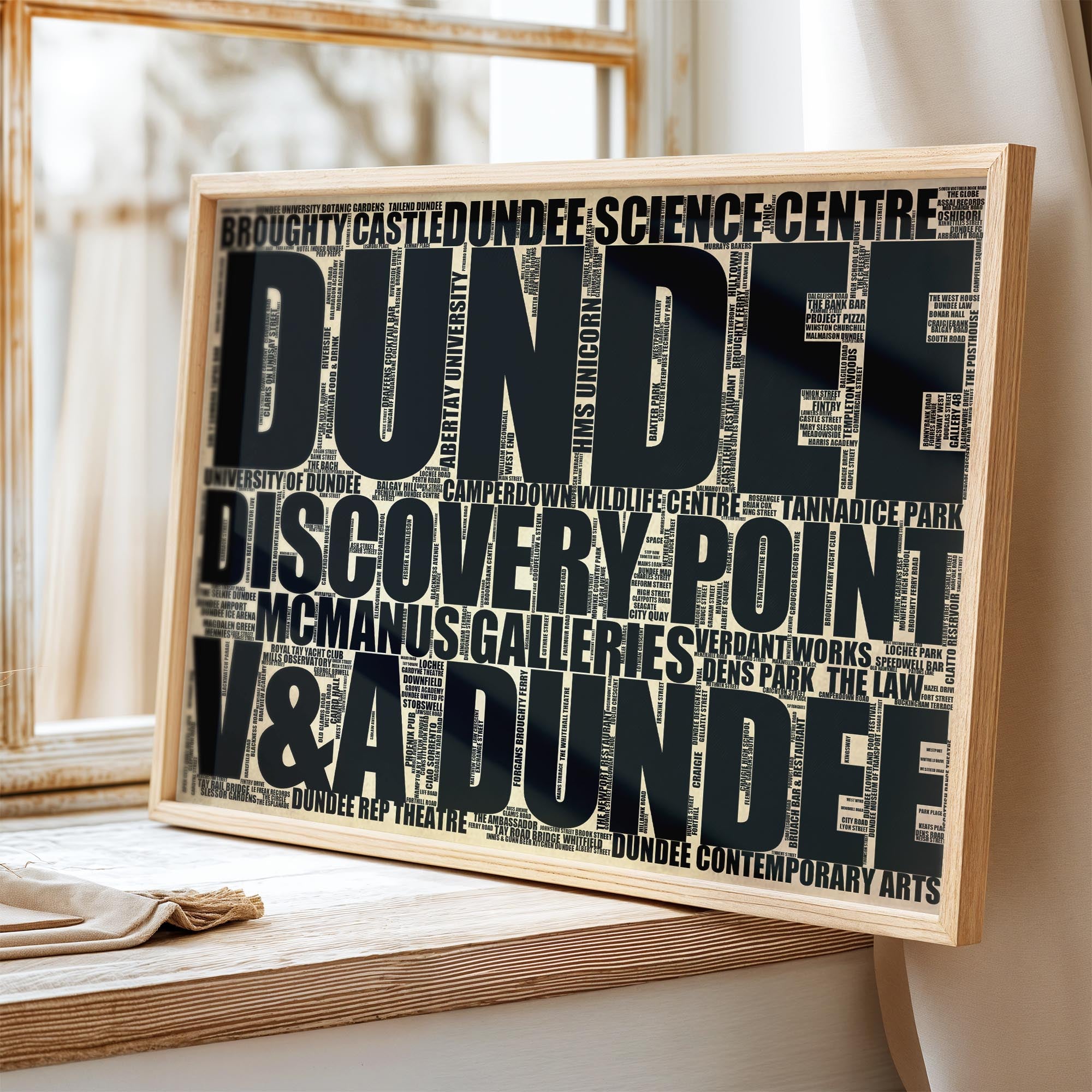 Dundee - Premium Typographic Word Cloud Prints, Posters & Gifts