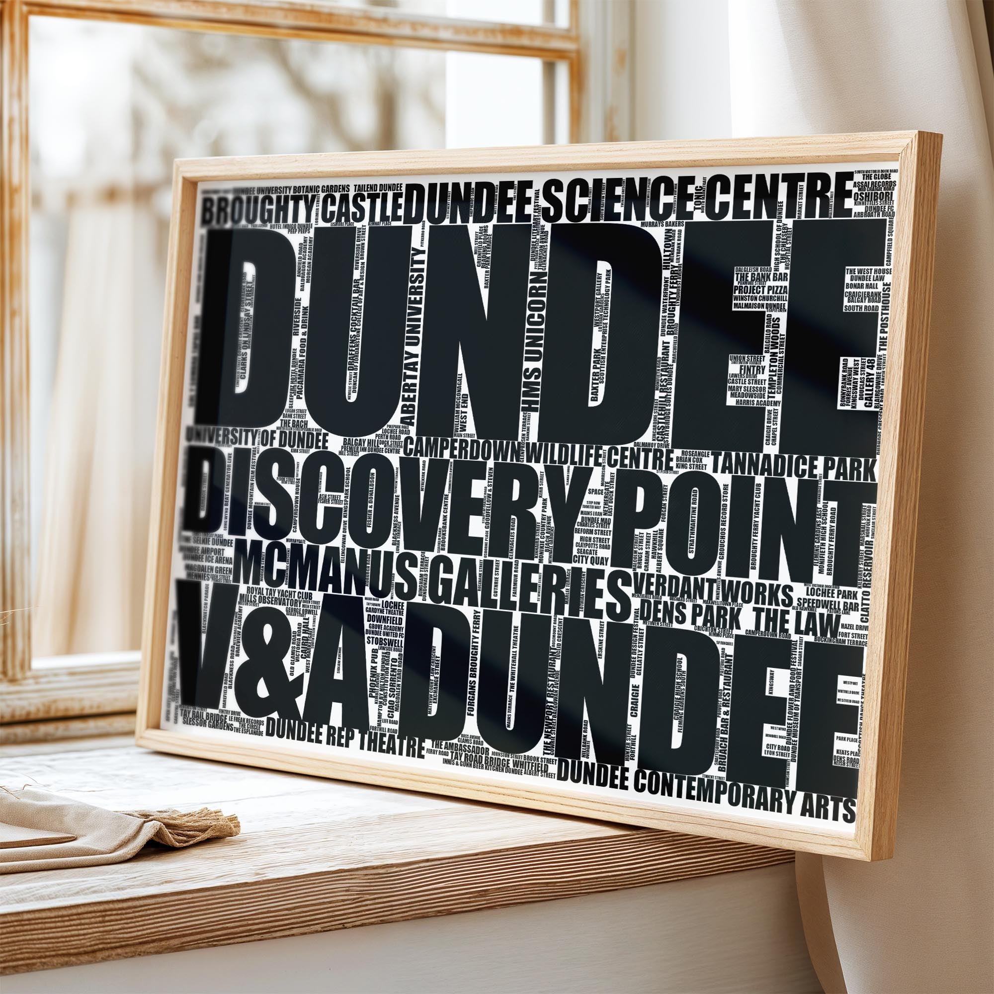 Dundee - Premium Typographic Word Cloud Prints, Posters & Gifts