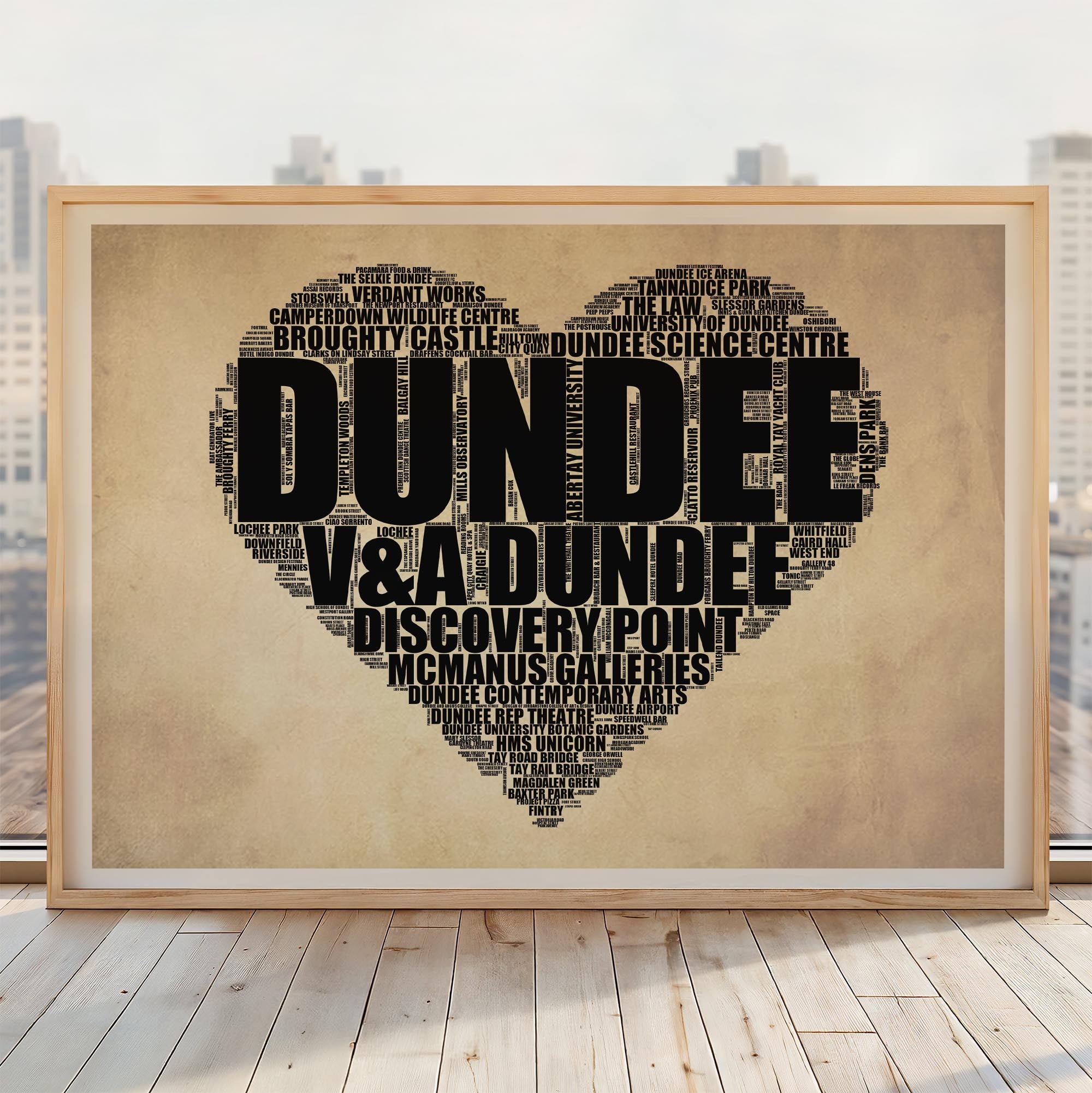 Dundee - Premium Typographic Word Cloud Prints, Posters & Gifts