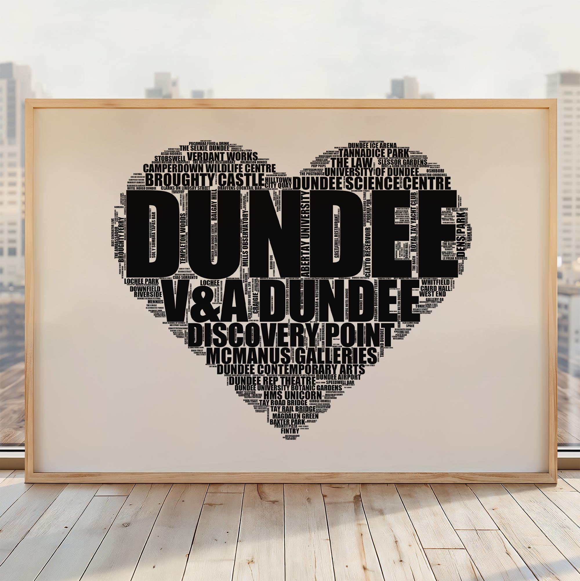 Dundee - Premium Typographic Word Cloud Prints, Posters & Gifts